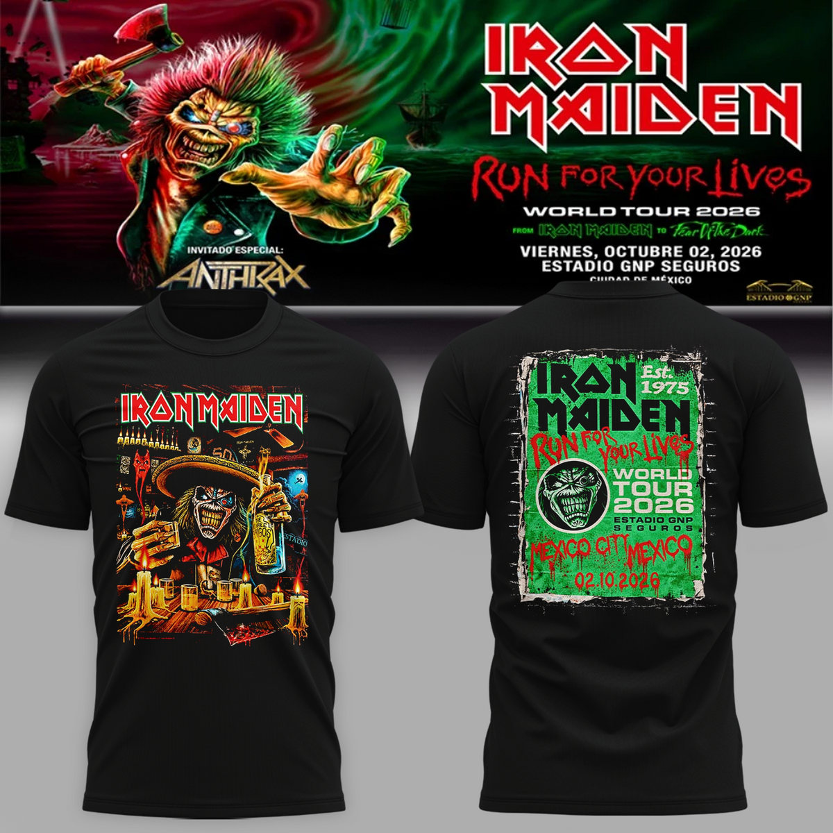 Iron Maiden Mexico City 2026 Event Tshirt