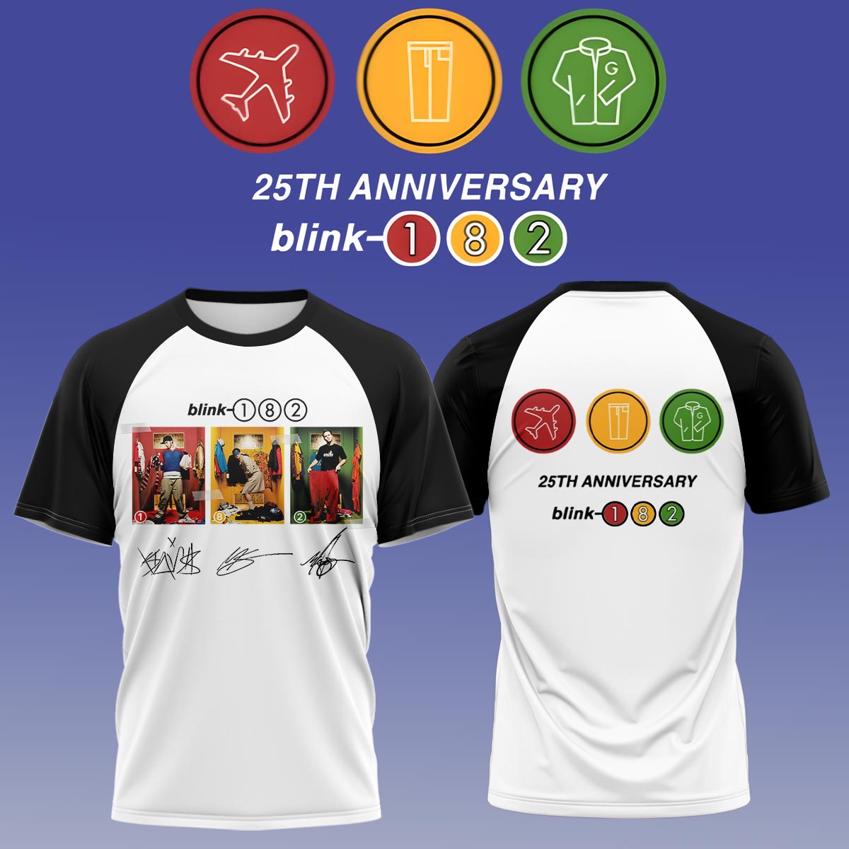 .Blink-182 Anniversary Collection -Limited Edition Signature T shirt