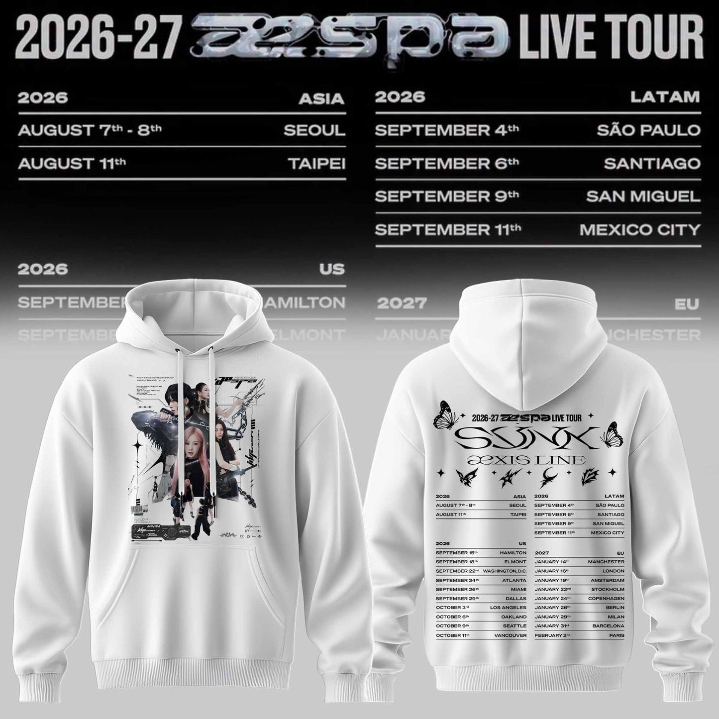 .aespa LIVE TOUR Hoodie (White)