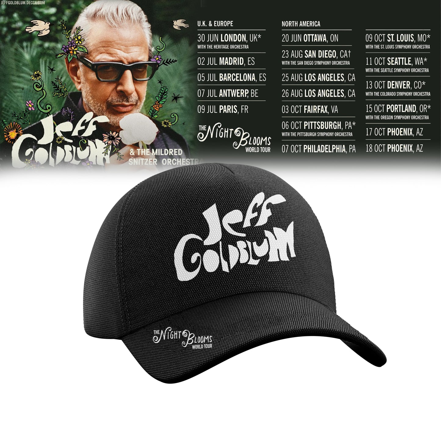.JEFF GOLDBLUM LIMITED EDITION TOUR HAT COLLECTION
