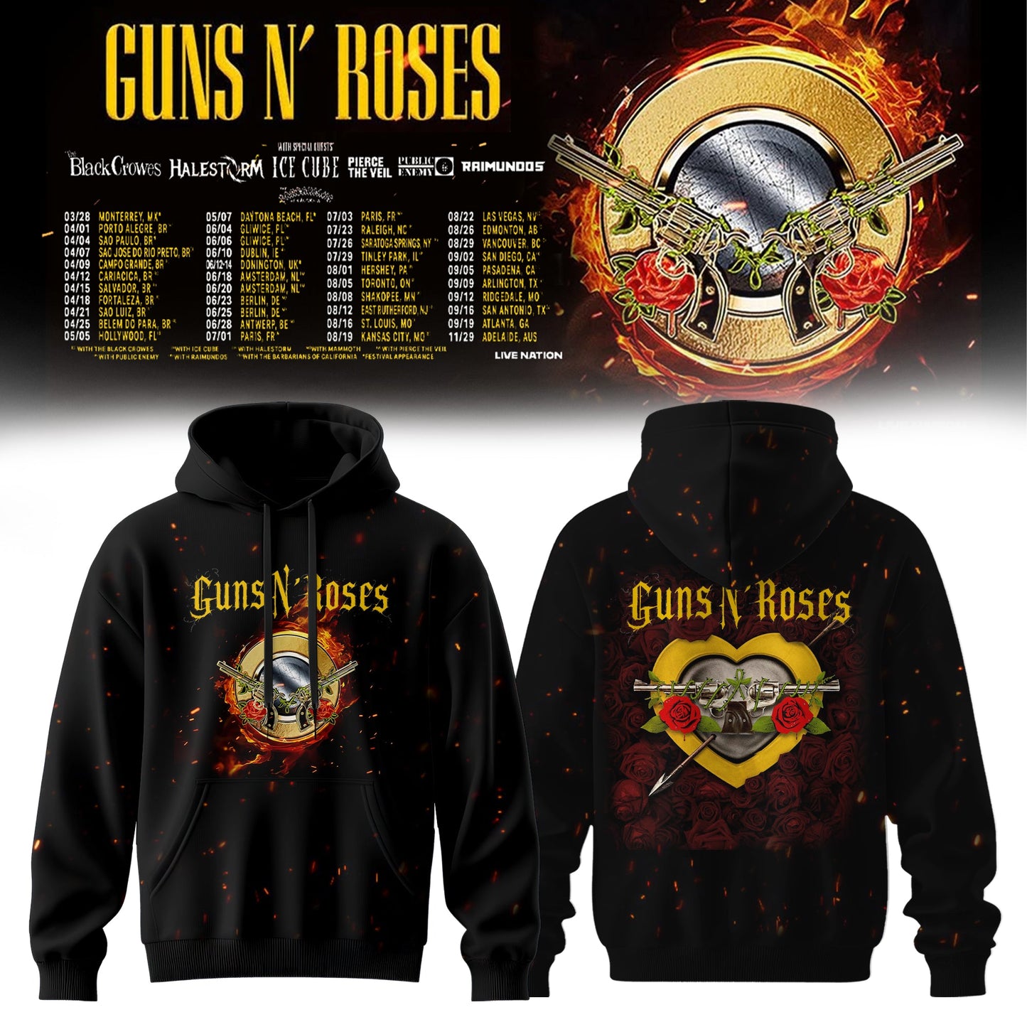 Guns N’ Roses 2026 TOUR HOODIE IS HERE – LIMITED EDITION 🔥