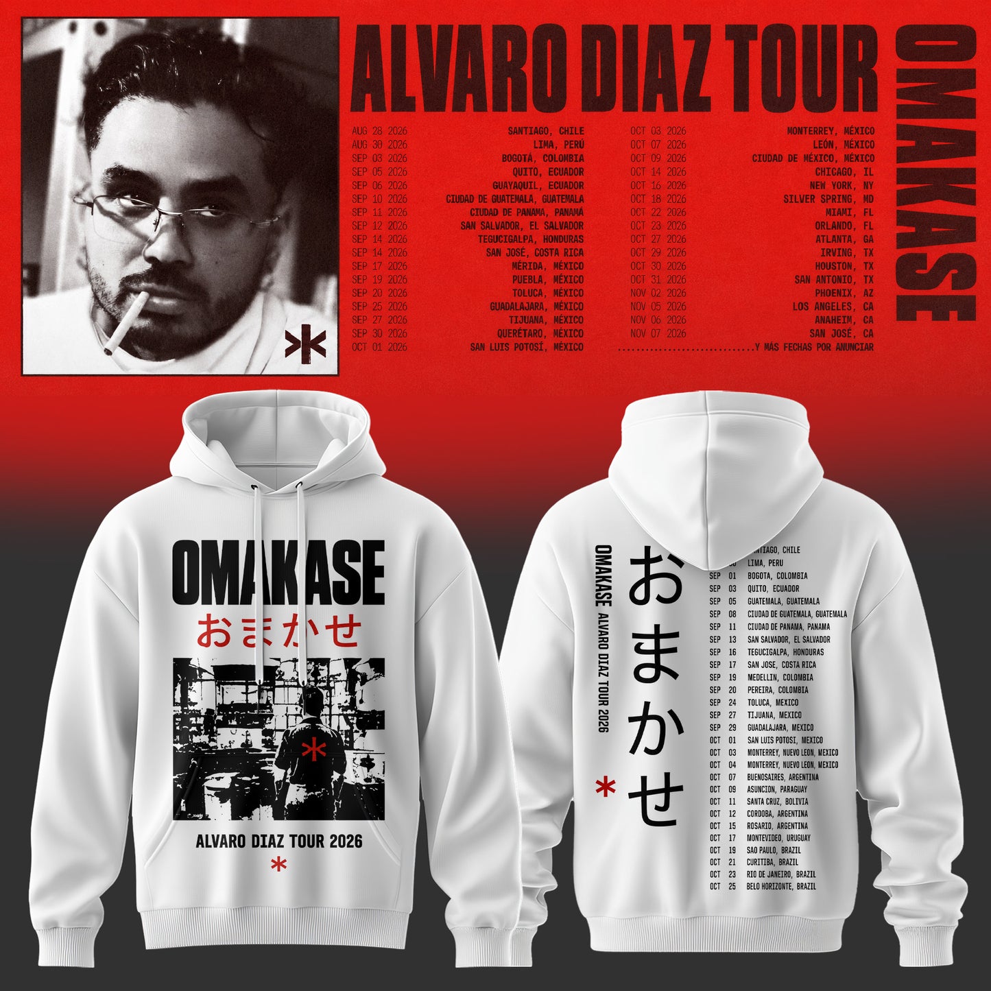Álvaro Díaz Omakase 2026 Tour Merch Hoodie