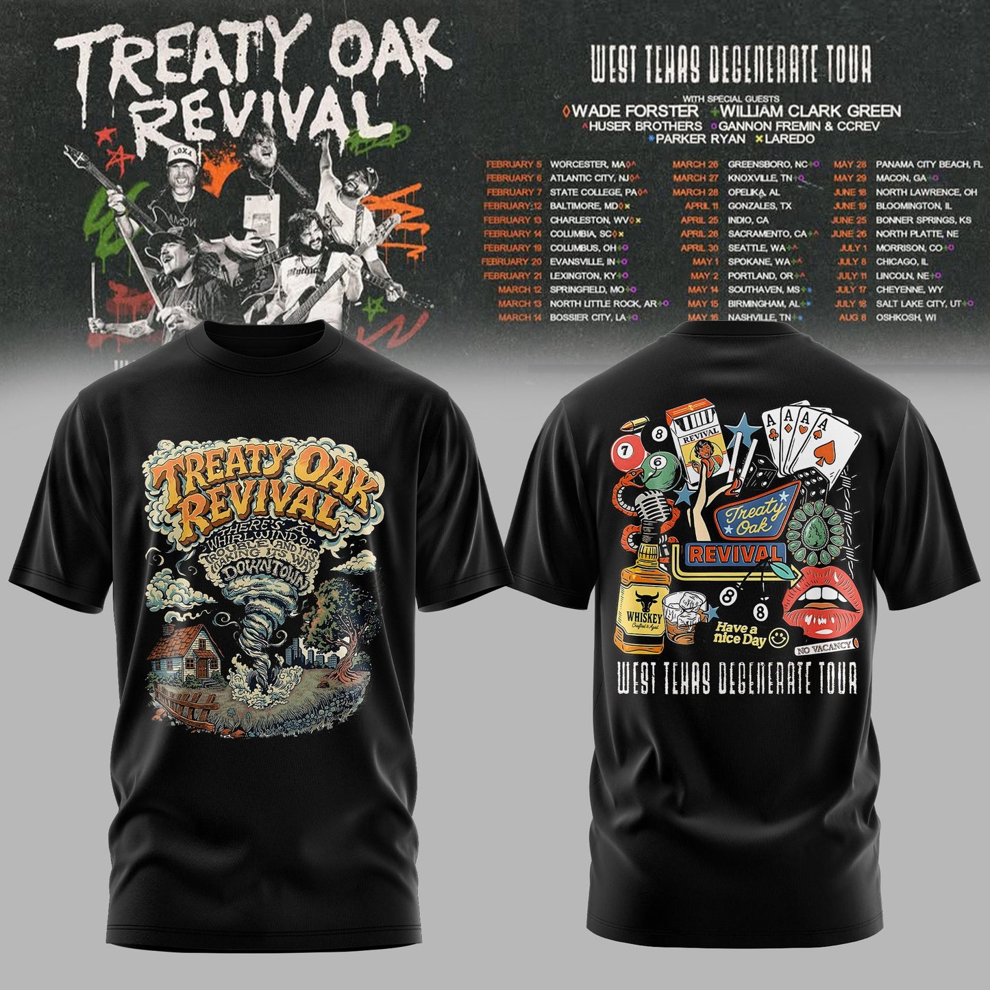 Treaty Oak Revival – West Texas Degenerate Tour Tee