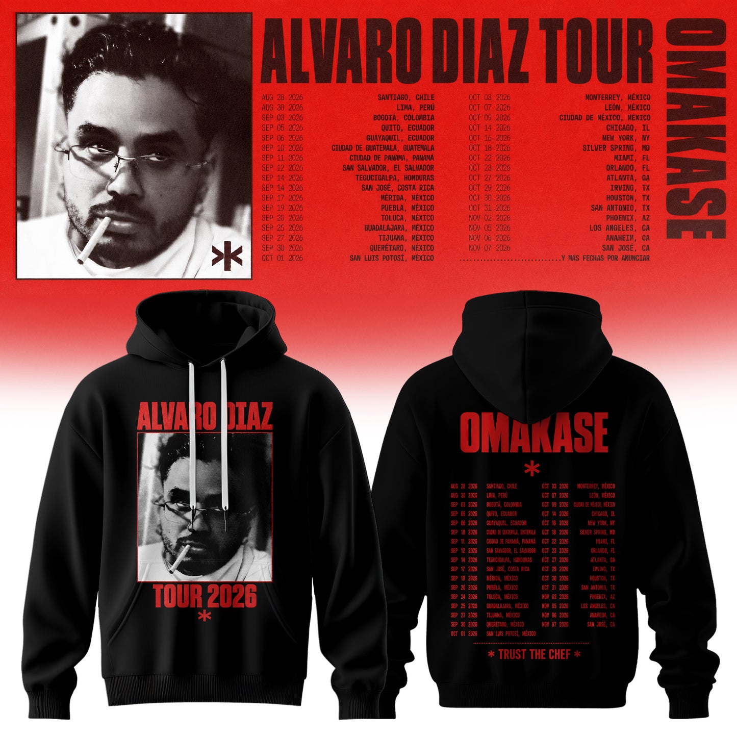 Álvaro Díaz Omakase 2026 Tour Merch Hoodie