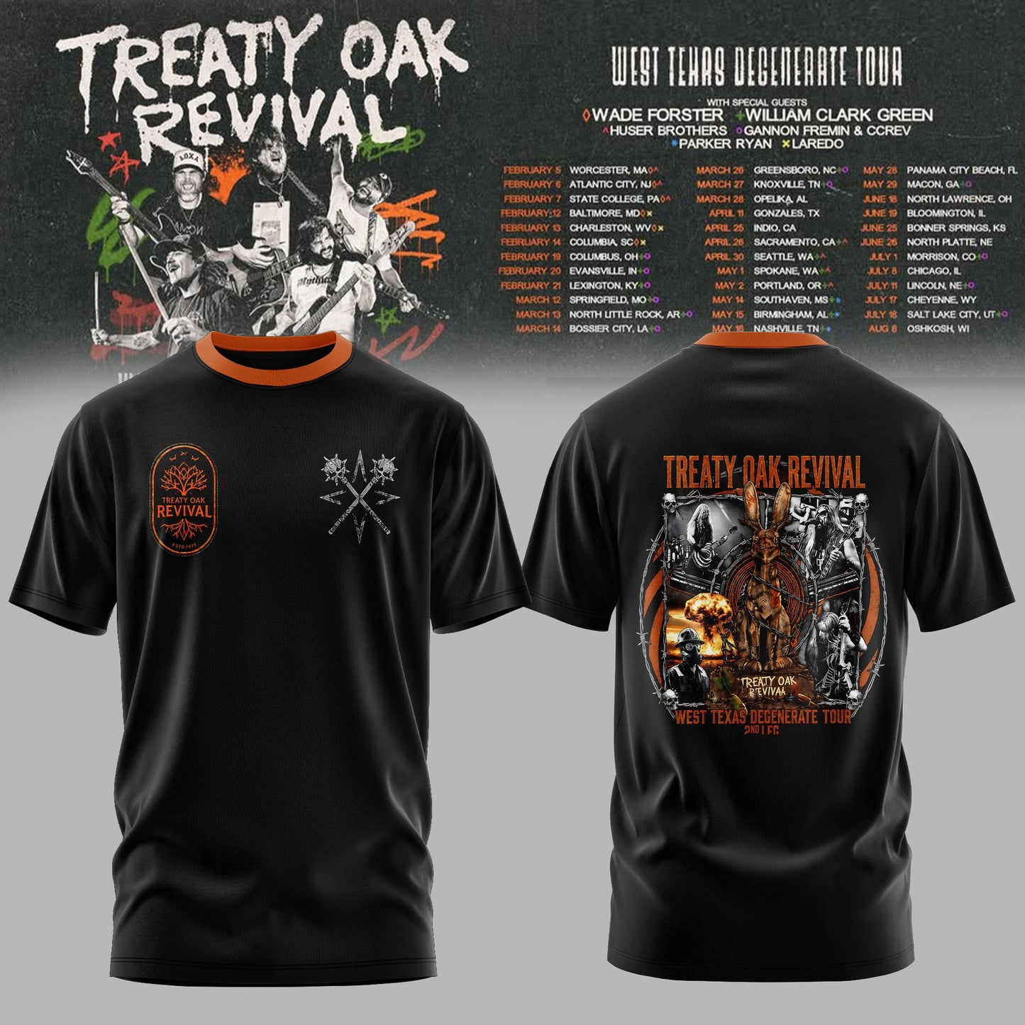 Treaty Oak Revival – West Texas Degenerate Tour Tee