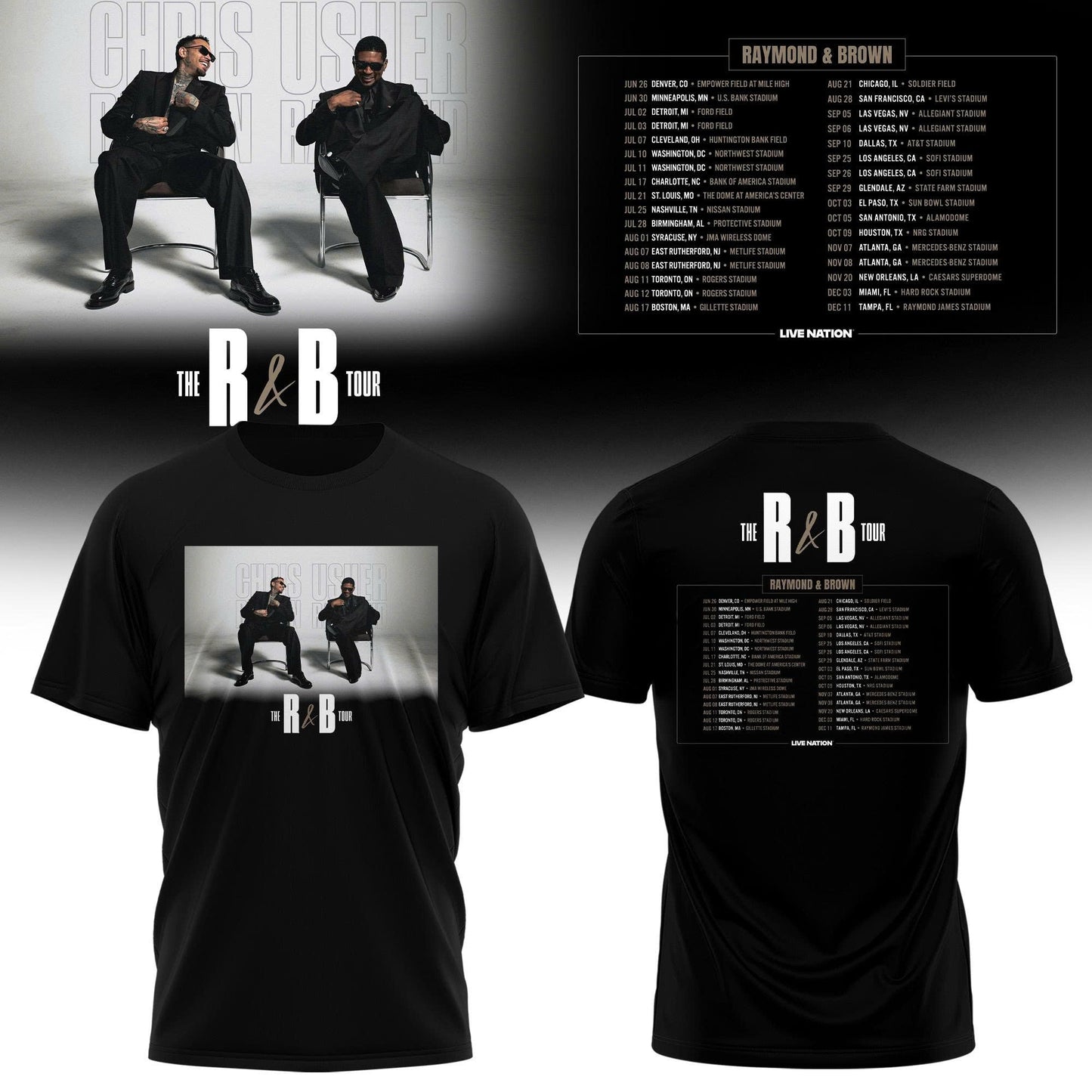 _ CHRIS BROWN x RAYMOND USHER – R&B TOUR 2026 Collection T-shirt