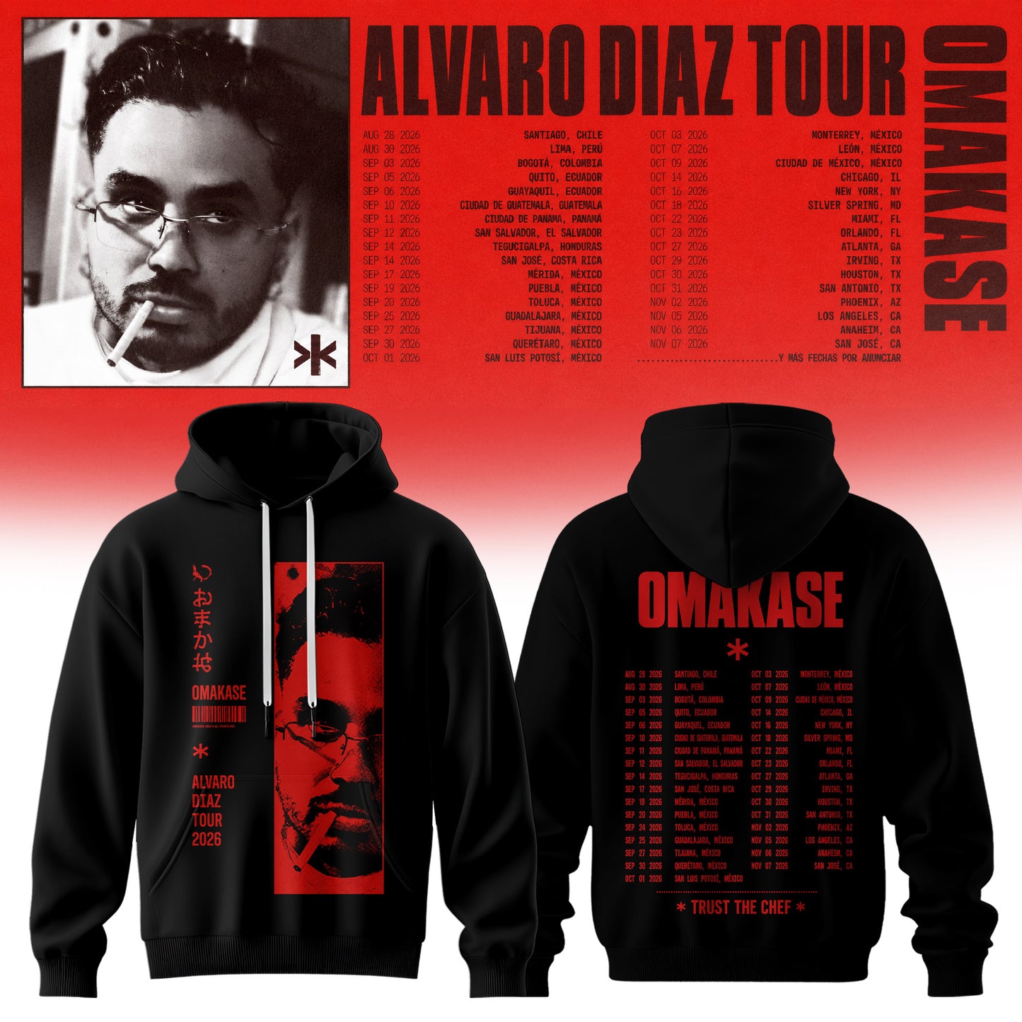 Álvaro Díaz Omakase 2026 Tour Merch Hoodie