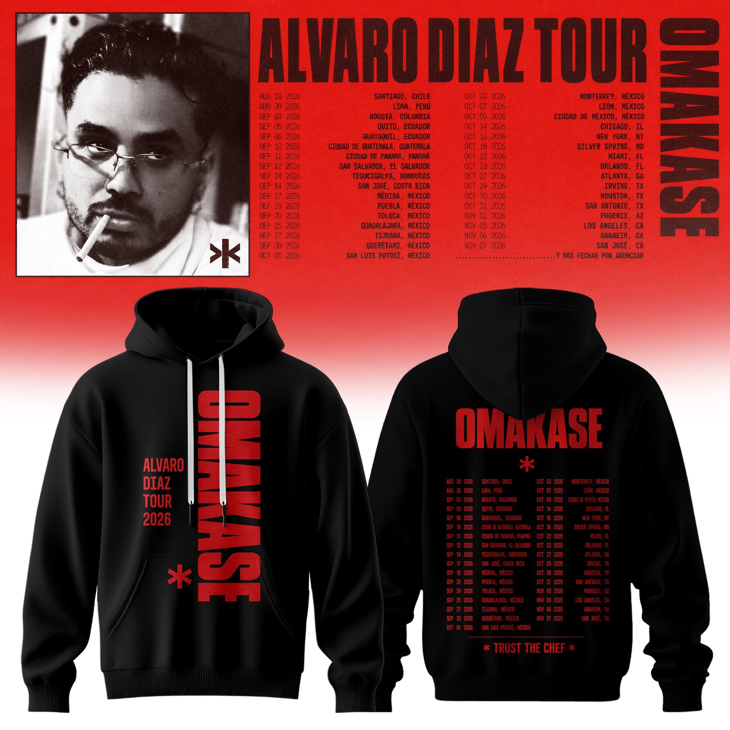 Álvaro Díaz Omakase 2026 Tour Merch Hoodie