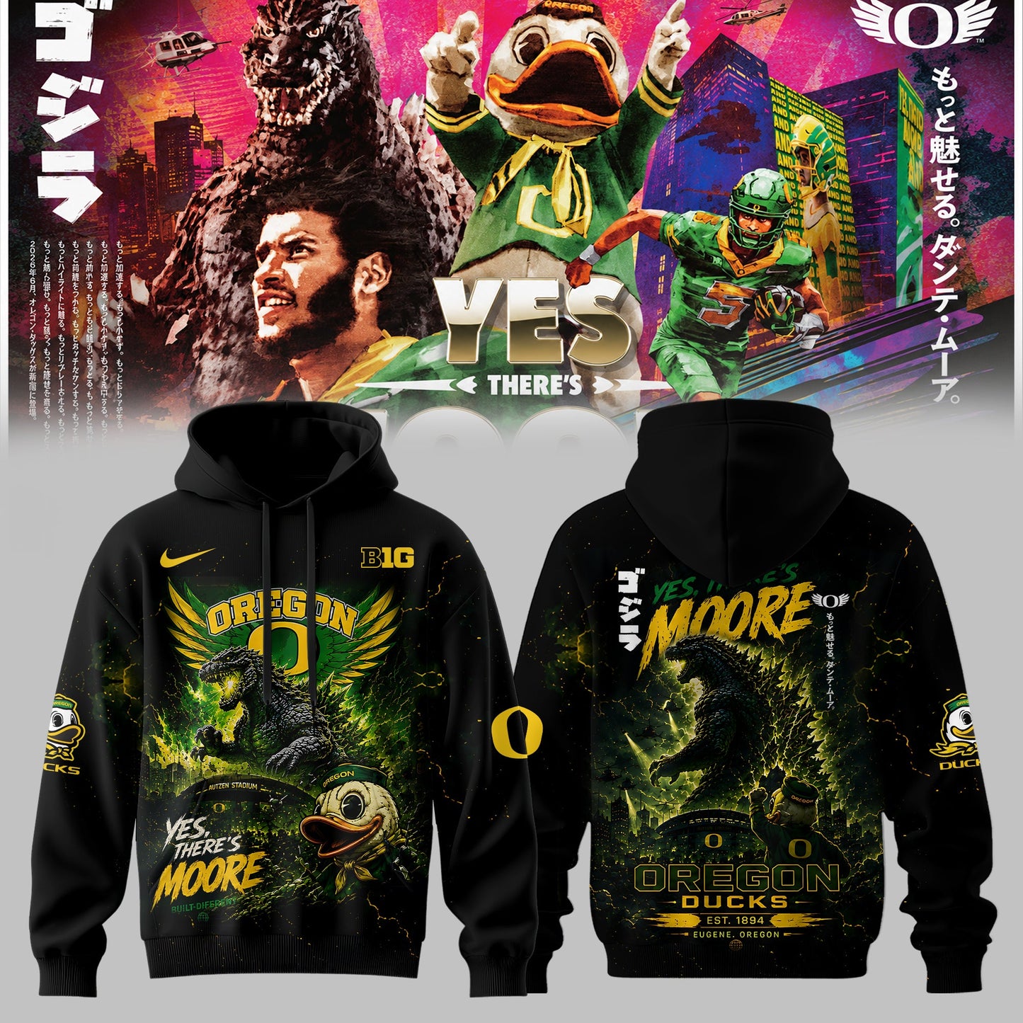_ Oregon Ducks x Godzilla Edition Hoodie