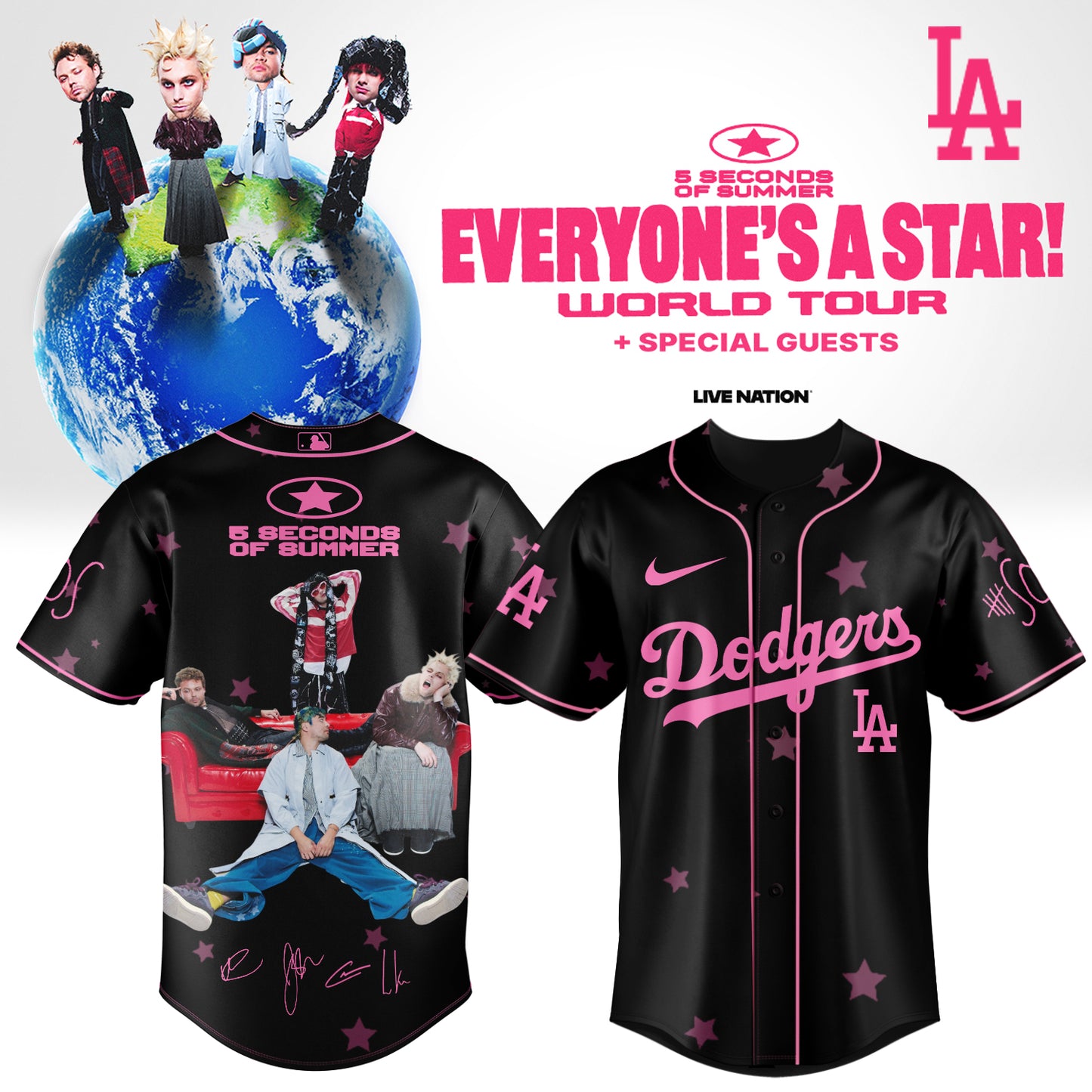 .Baseball US x 5SOS EVERYONE’S A STAR! World Tour Jersey