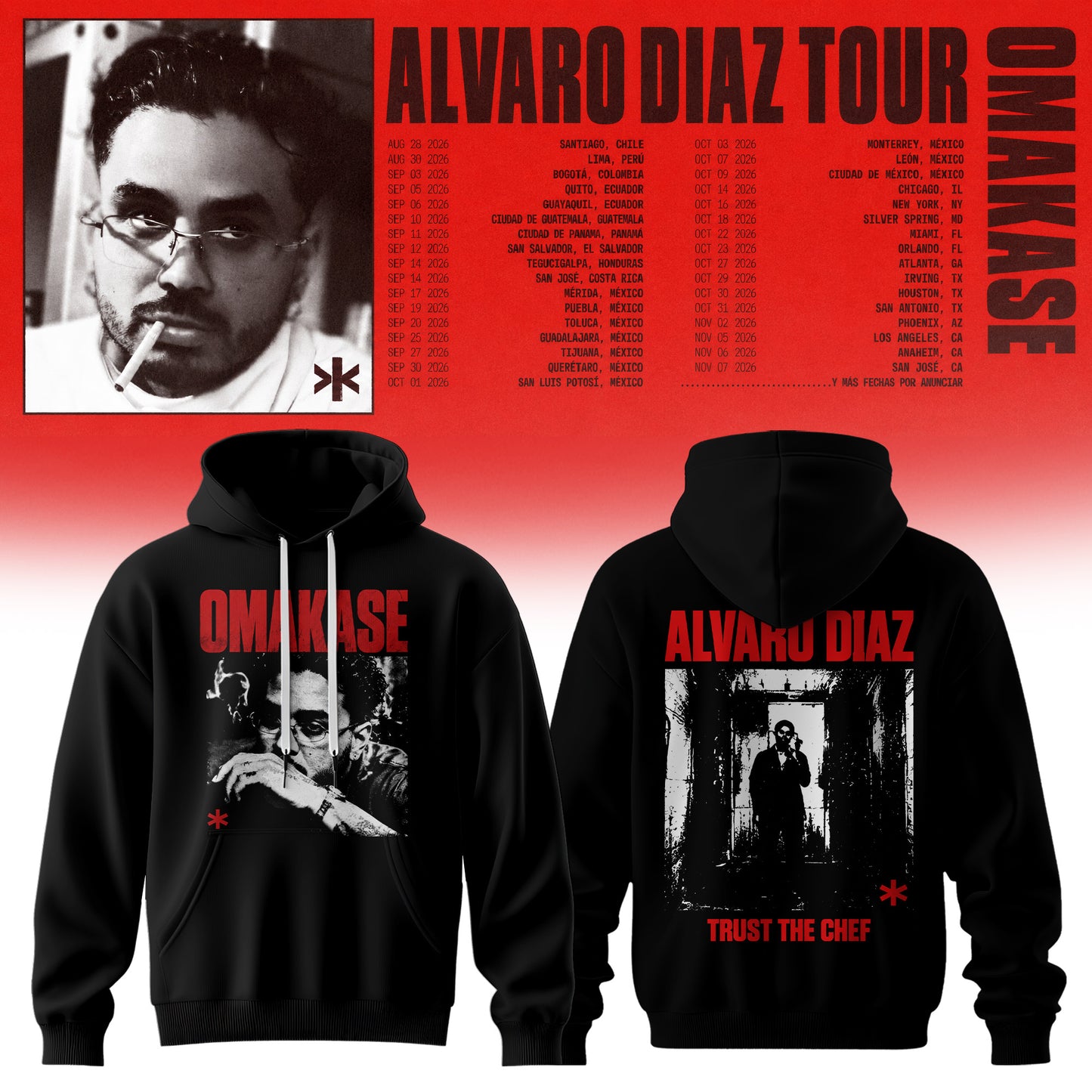 Álvaro Díaz Omakase 2026 Tour Merch Hoodie