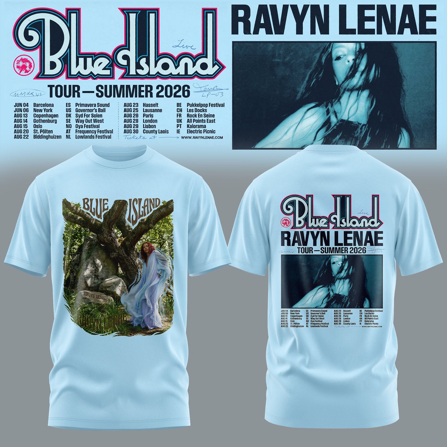 Ravyn Lenae “Blue Island” Tour Tshirt Collection Is Here