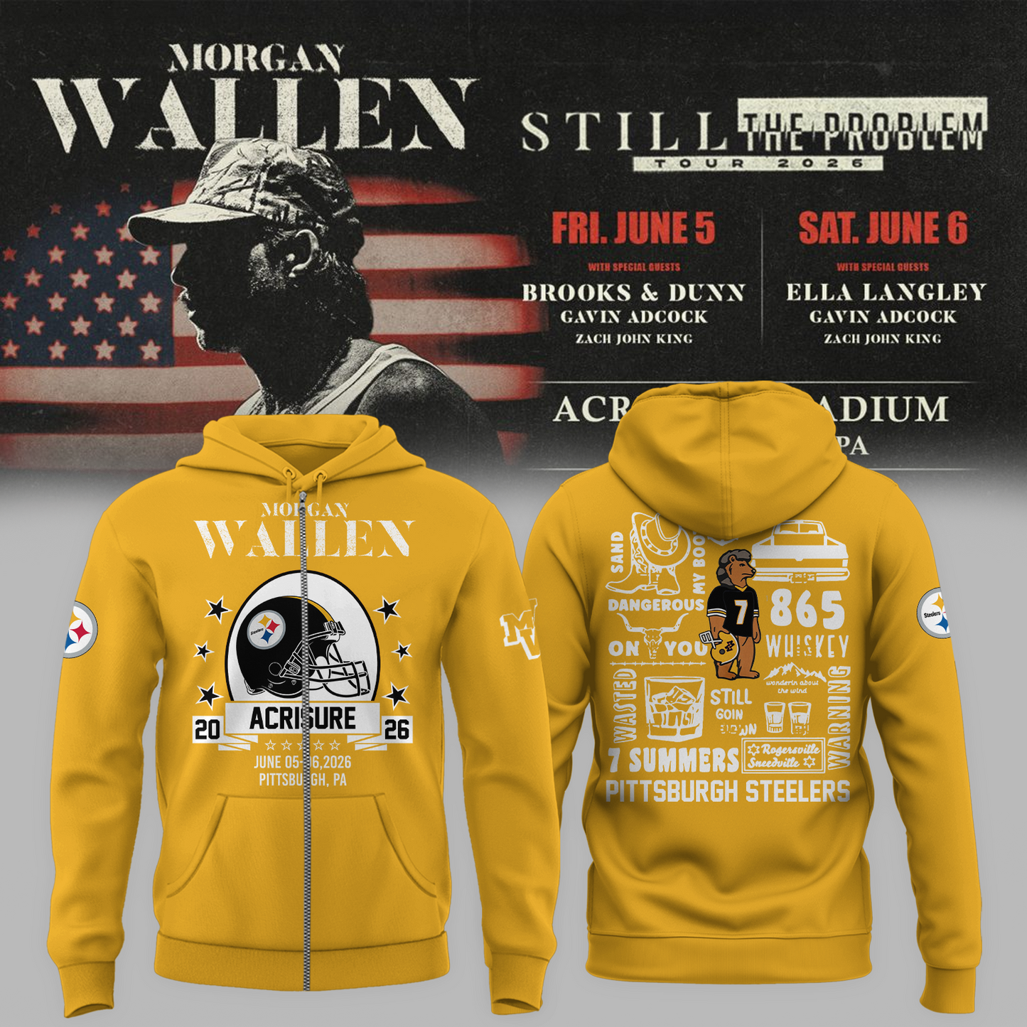 🔥 MW x Pittsburgh Stadium Tour 2026 Limited Edition Zip Hoodie