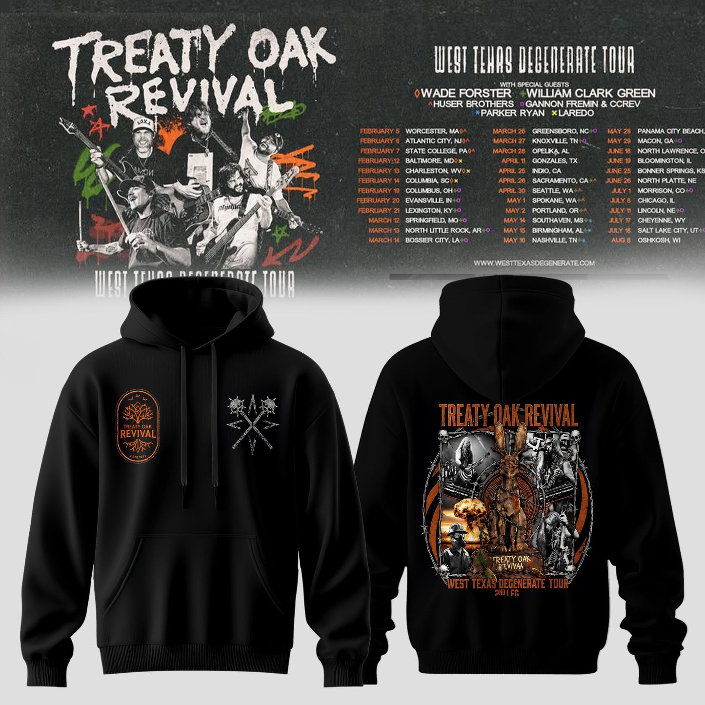 Treaty Oak Revival – West Texas Degenerate Tour Hoodie