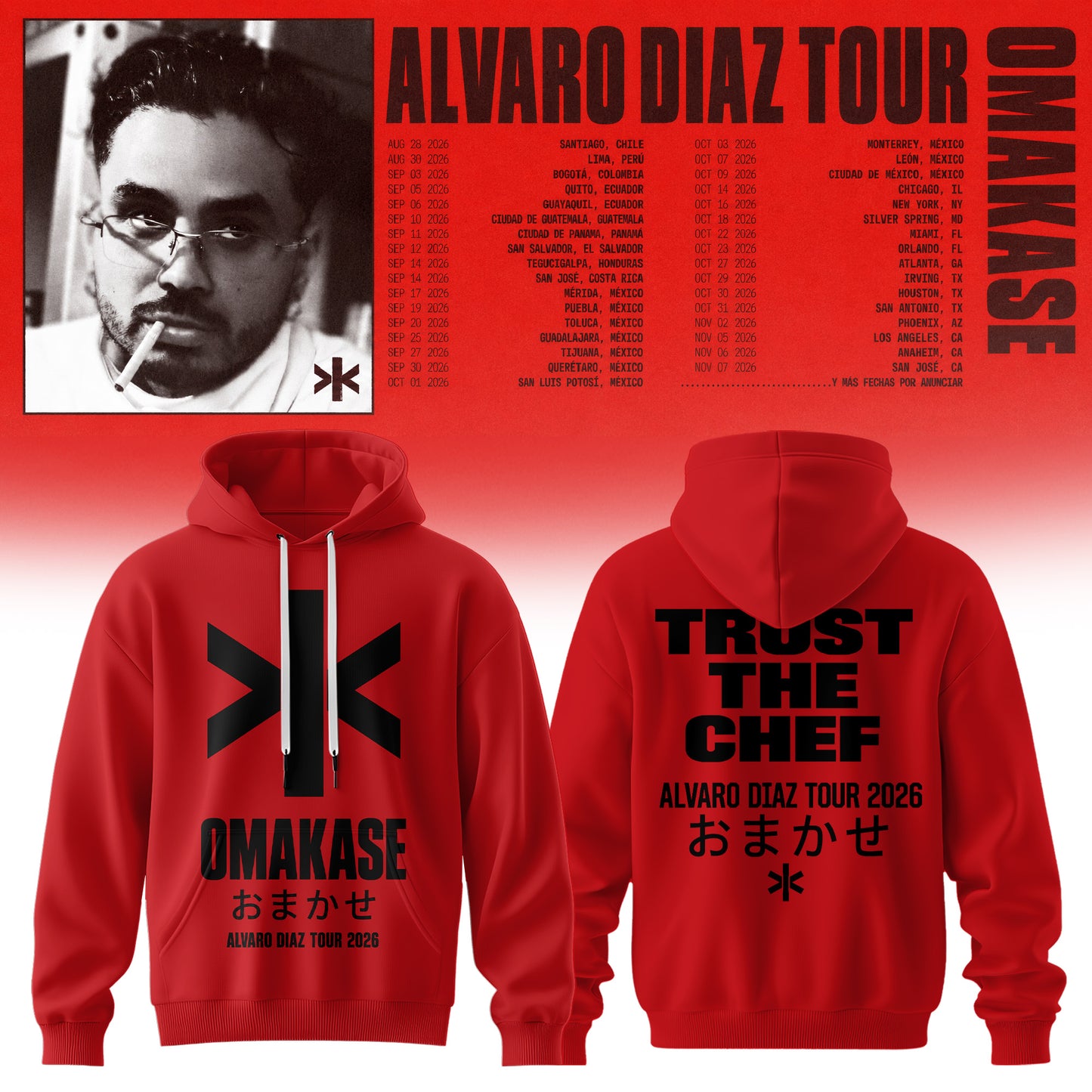 Álvaro Díaz Omakase 2026 Tour Merch Hoodie