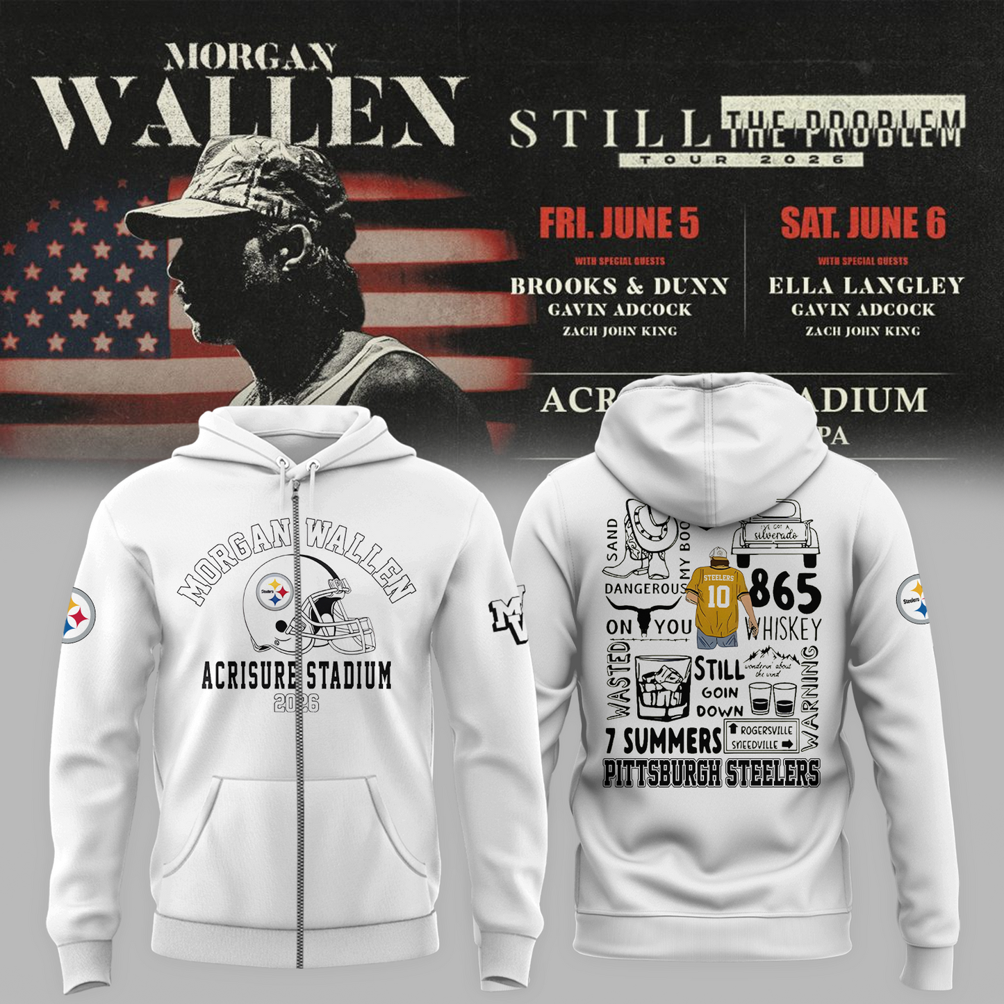 🔥 MW x Pittsburgh Stadium Tour 2026 Limited Edition Zip Hoodie