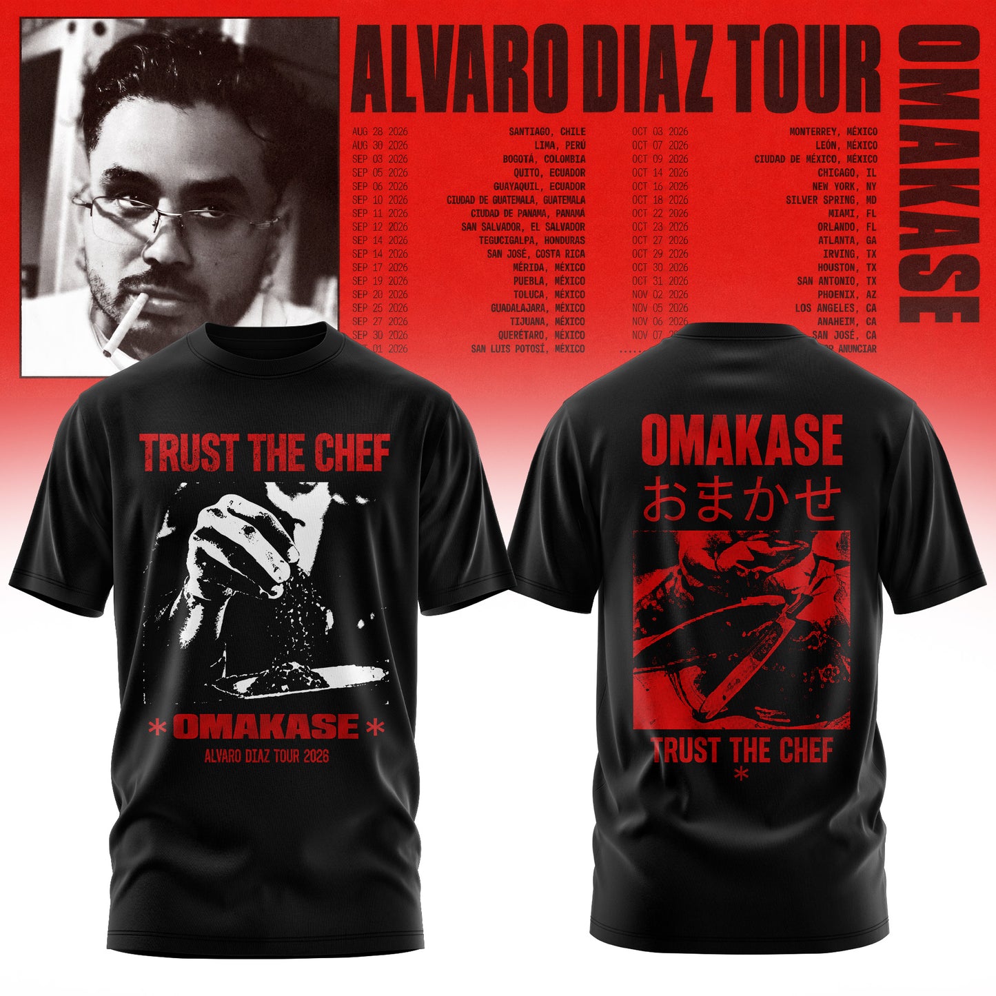 Álvaro Díaz Omakase 2026 Tour Merch Tee