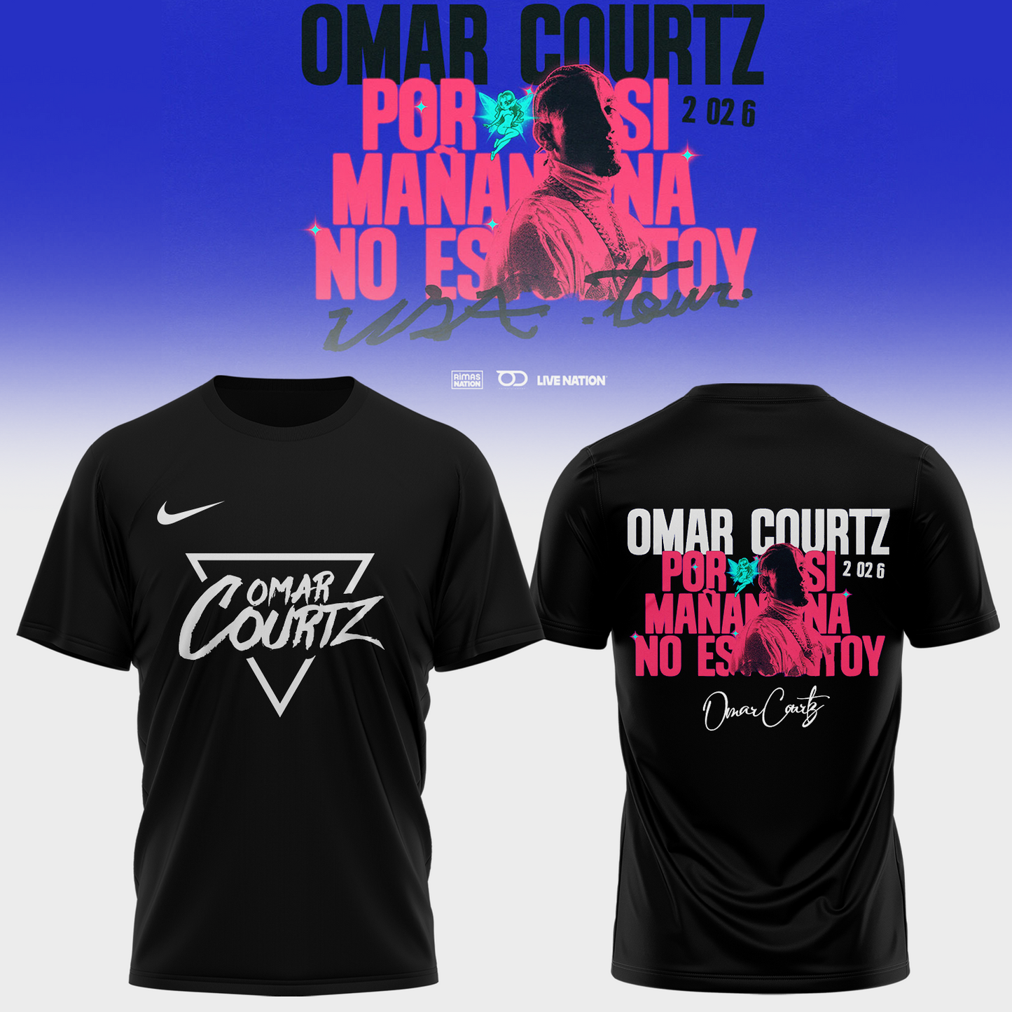 ,,.Omar Courtz “Por Si Mañana No Estoy” World Tour 2026 Signed – Shirt