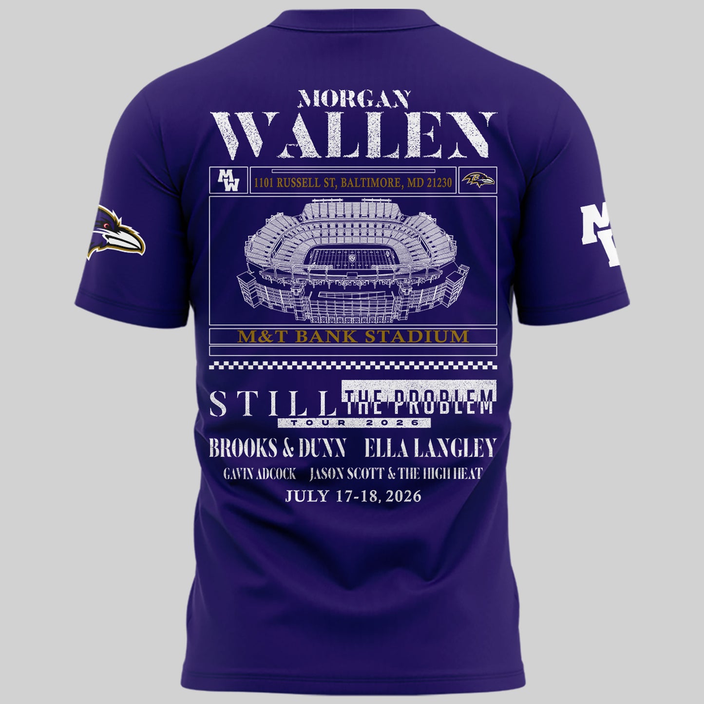 Special New Edition Baltimore Ravens x Morgan Wallen Tshirt 2026