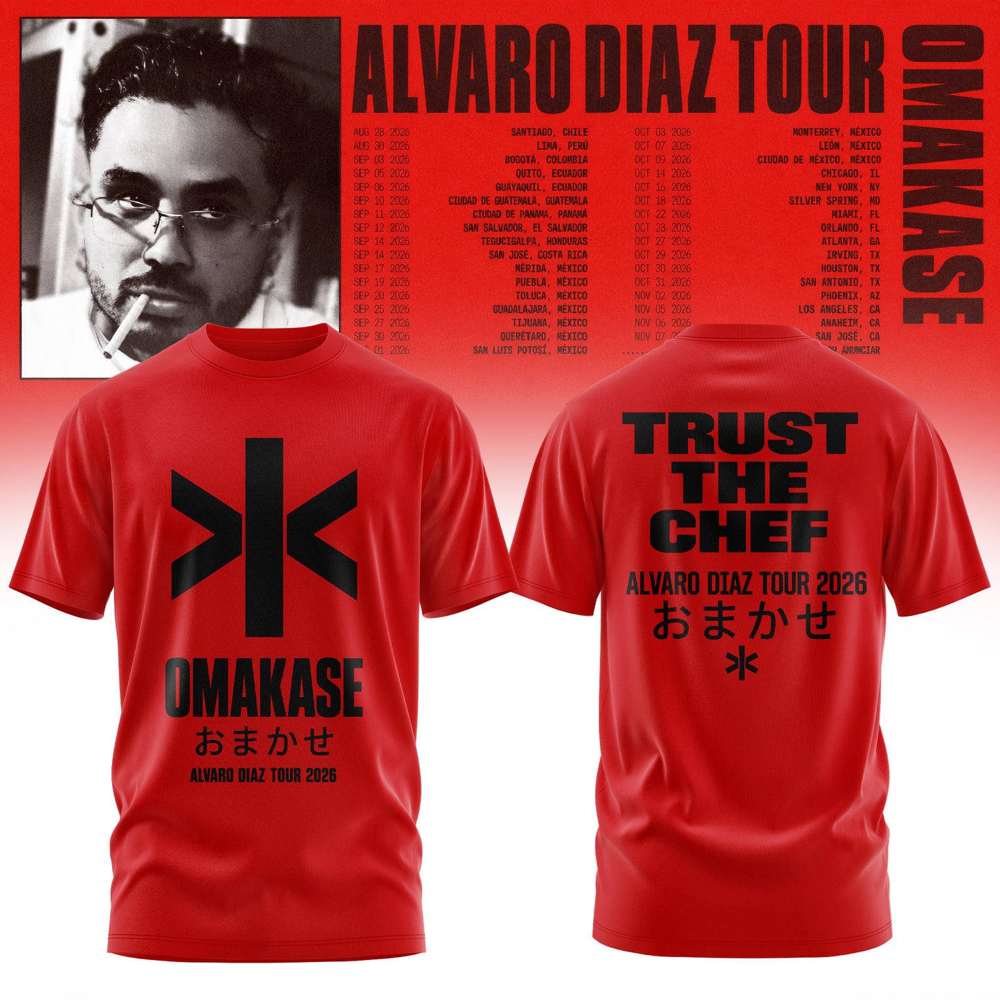 Álvaro Díaz Omakase 2026 Tour Merch Tee