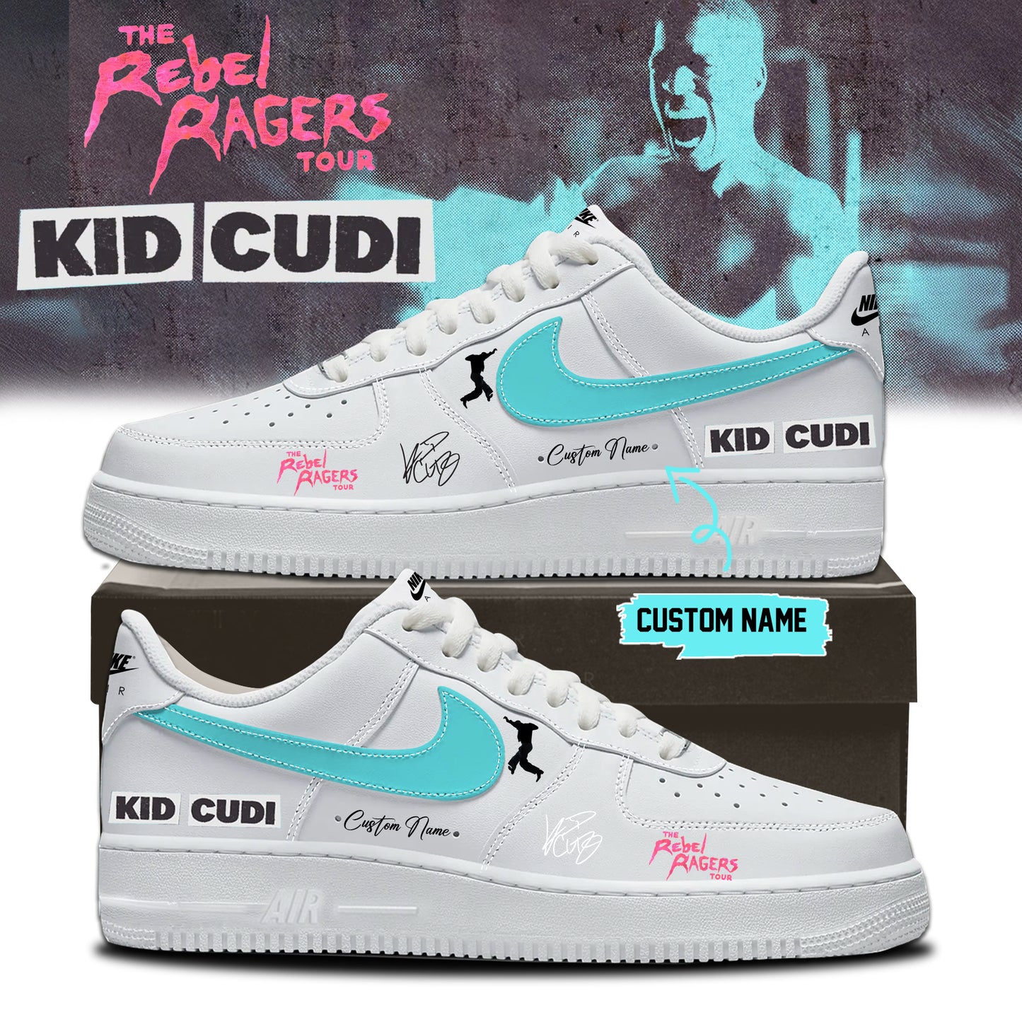 ,.KID CUDI ”The Rebel Ragers Tour 2026” Limited Edition Signature – Shoes 12