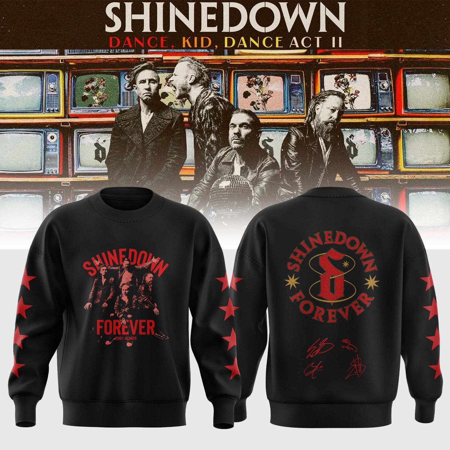 ,,,SHINEDOWN “Dance Kid Dance Act II World Tour” 2026 Signed – Sweatshirt
