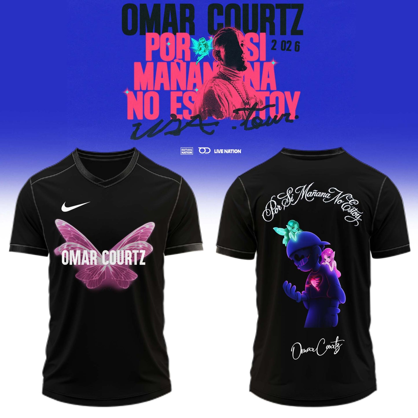 ,,.Omar Courtz “Por Si Mañana No Estoy” World Tour 2026 Signed – Jersey