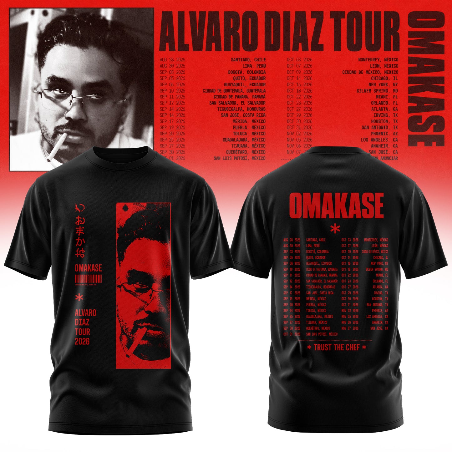 Álvaro Díaz Omakase 2026 Tour Merch Tee