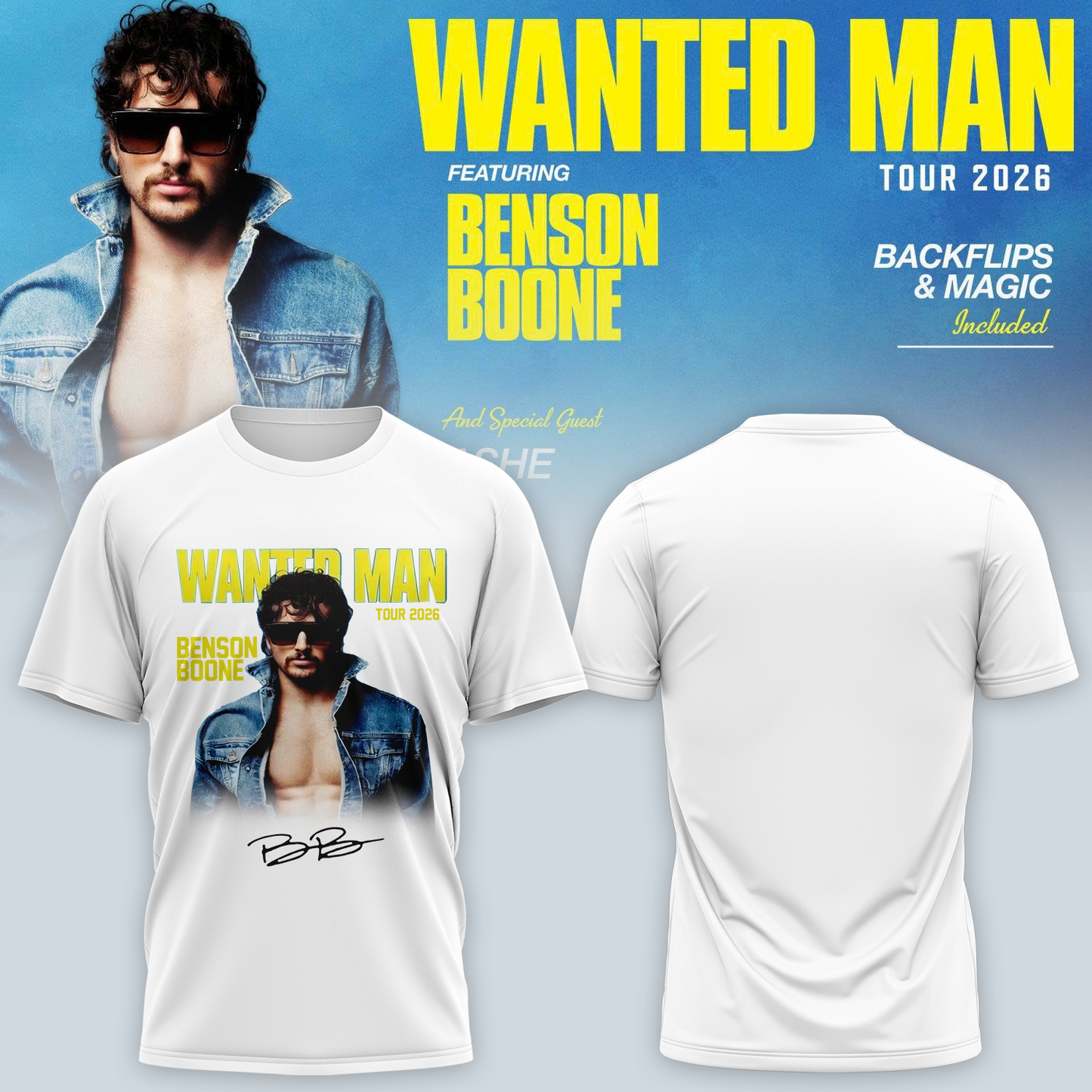 ..Benson Boone Wanted Man signed TShirt