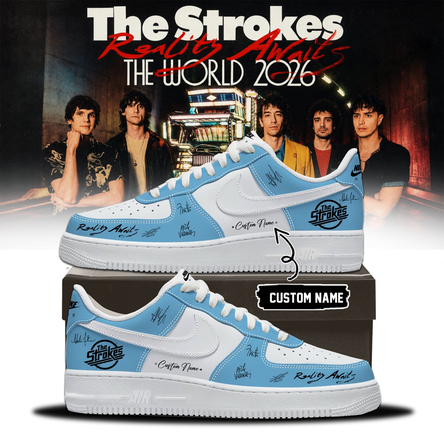 The Strokes “Reality Awaits Tour 2026” Signature Limited Edition – Shoes 1