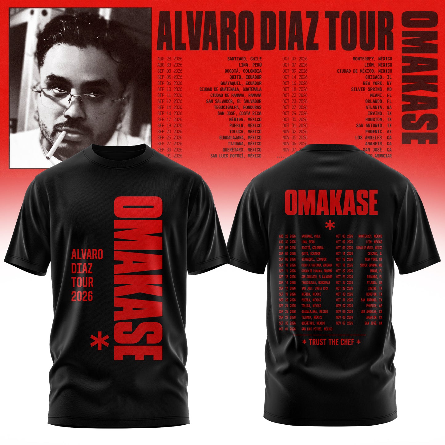 Álvaro Díaz Omakase 2026 Tour Merch Tee