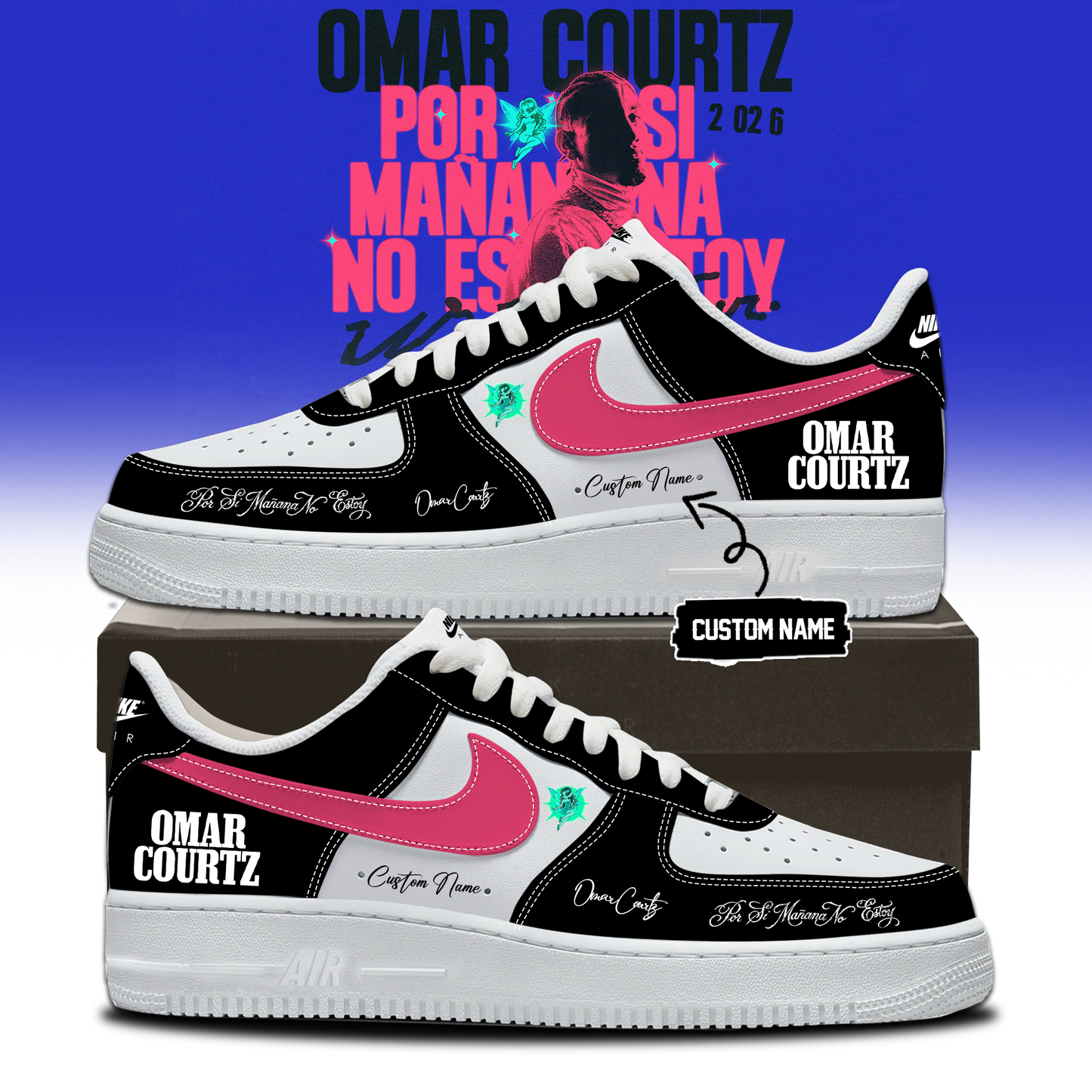 ,,Omar Courtz “Por Si Mañana No Estoy” World Tour 2026 Signed – Shoes 1-1