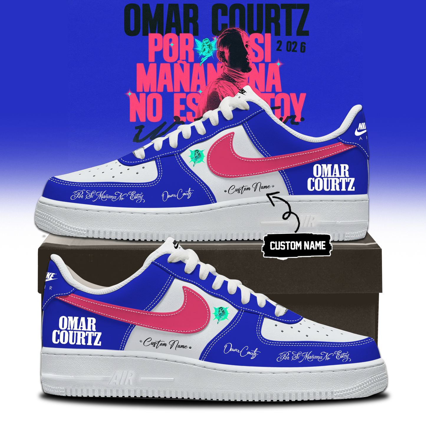 ,,Omar Courtz “Por Si Mañana No Estoy” World Tour 2026 Signed – Shoes 1-3