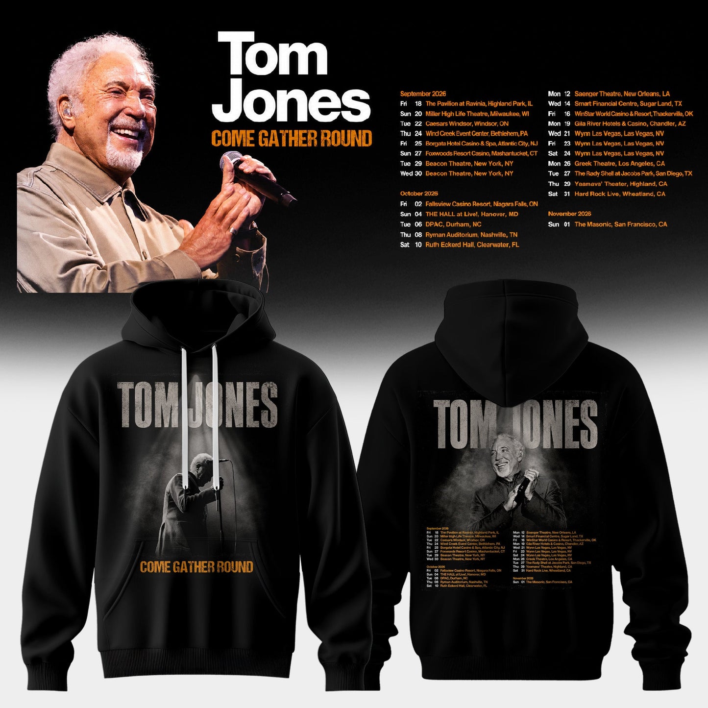 TOM JONES – COME GATHER ROUND COLLECTION HOODIE