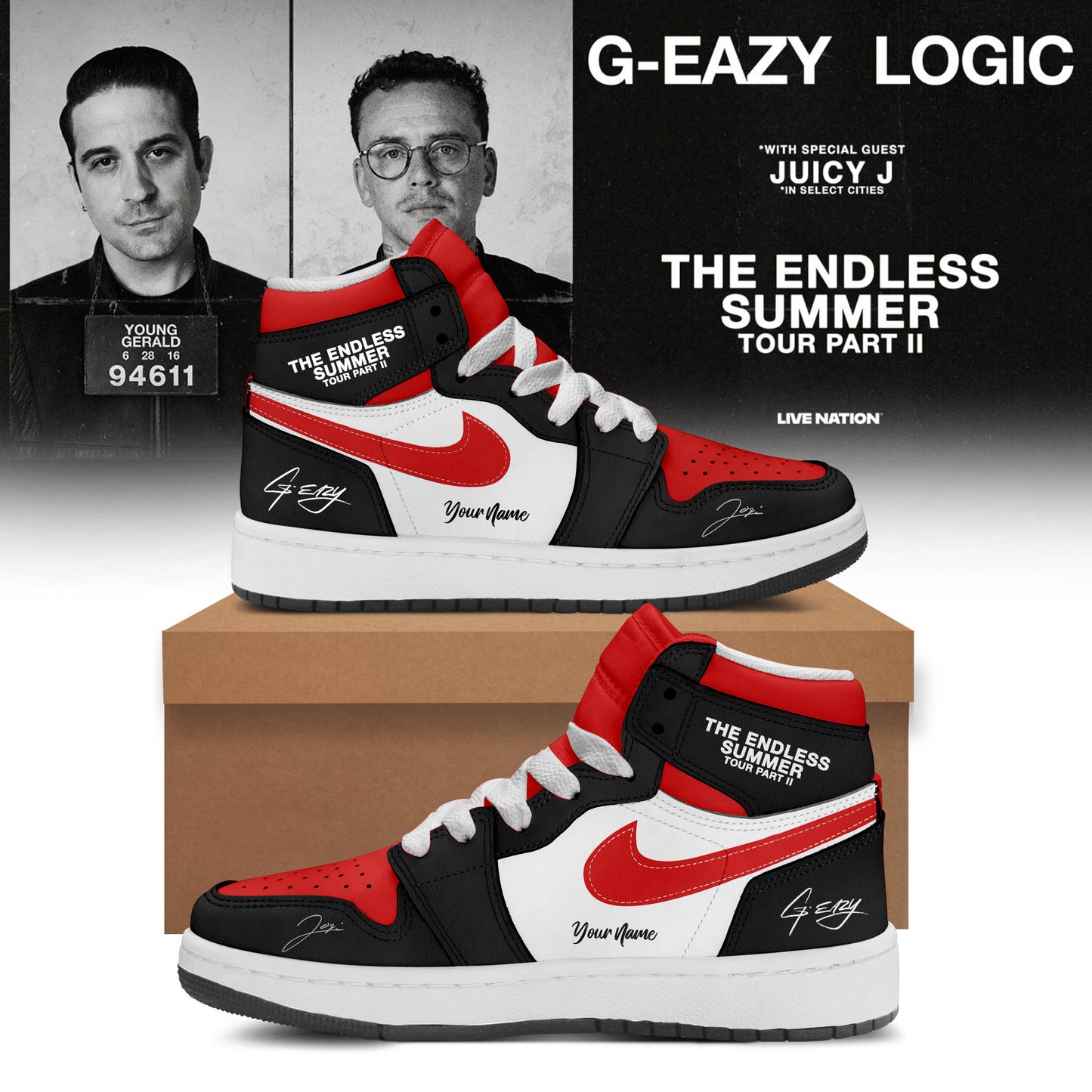 Logic & G-Eazy The Endless Summer Tour Part II Limited AJ1 Shoes