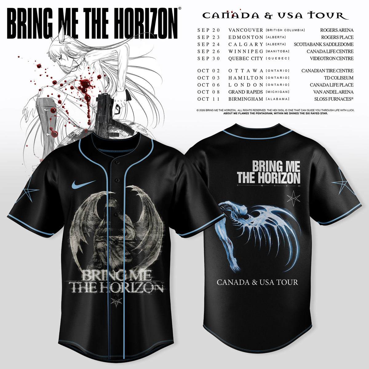 BRING ME THE HORIZON — CANADA & USA TOUR JERSEY