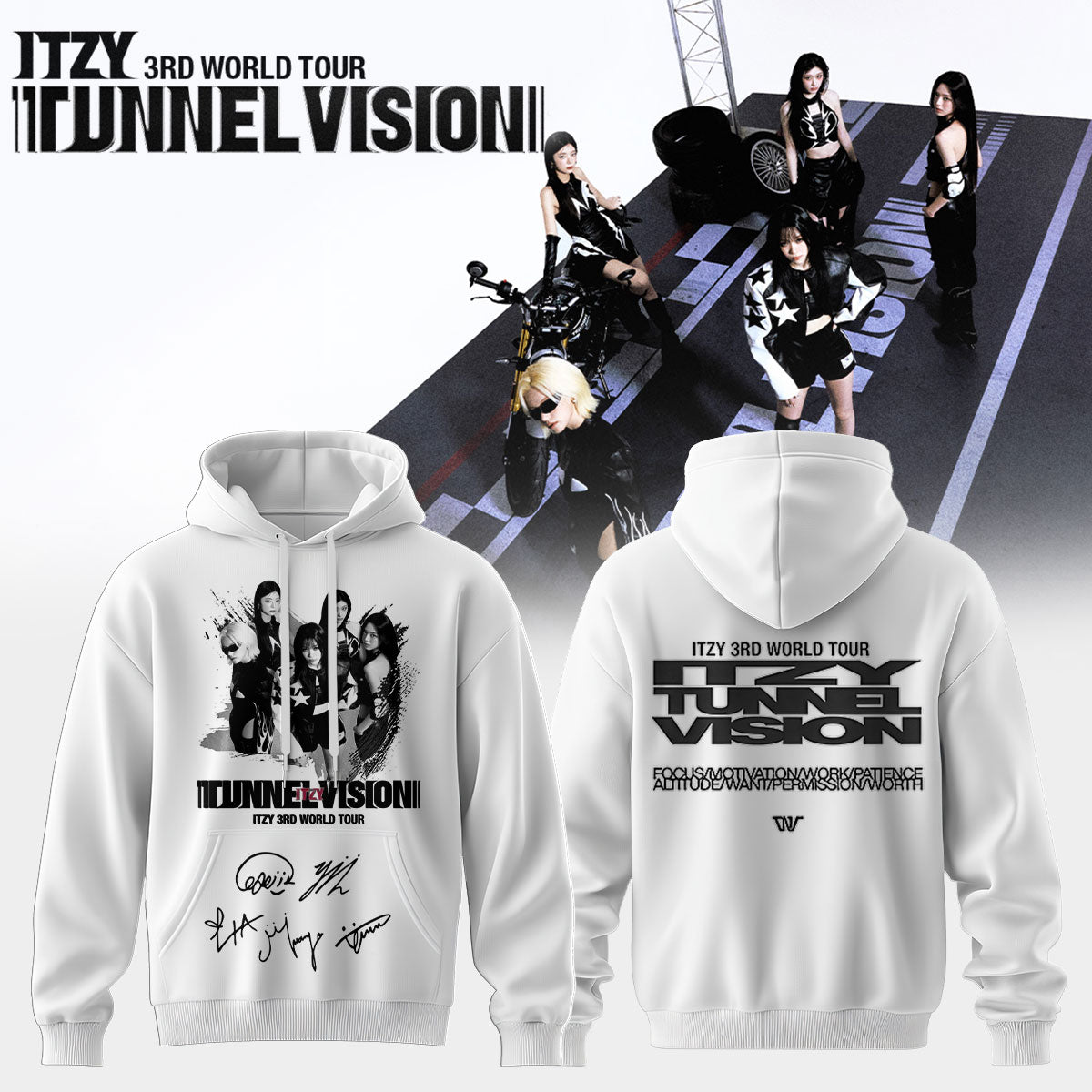 ,,ITZY “Tunnel Vision” World Tour 2026 Limited Edition Signature – Hoodie
