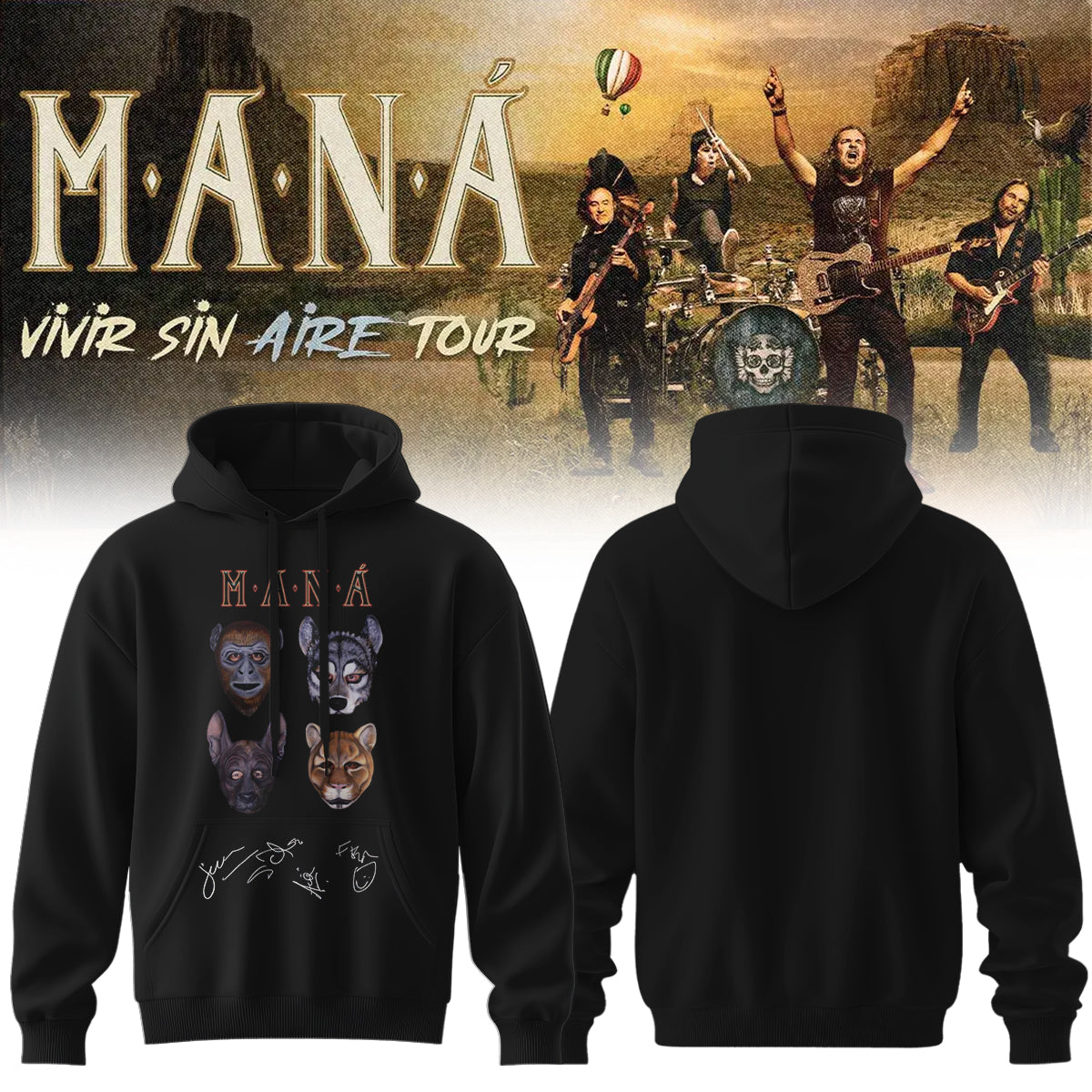 ,Maná “Vivir Sin Aire Tour” – Hoodie