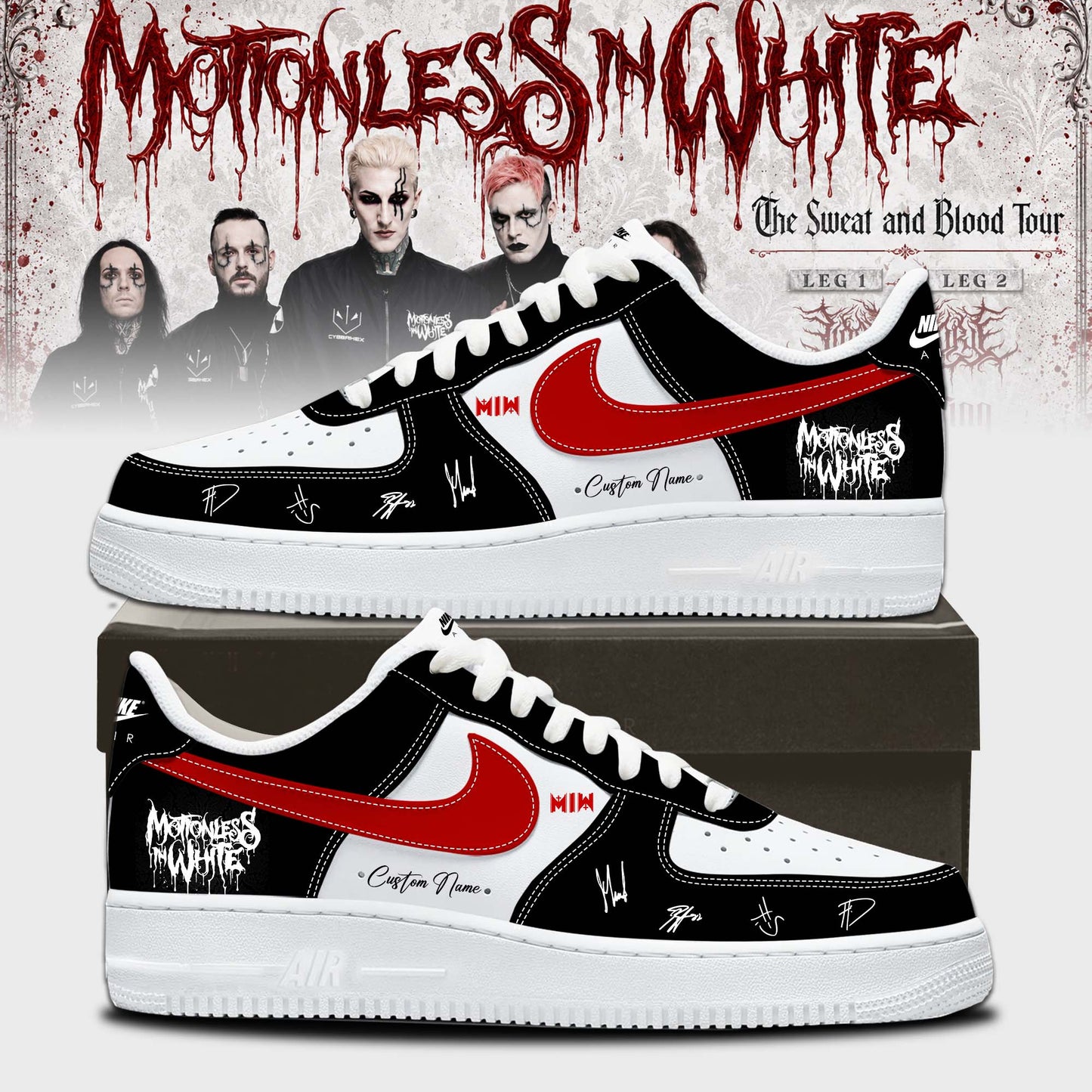 Motionless In White “The Sweat and Blood Tour 2026” Signature Limited Edition – Shoes