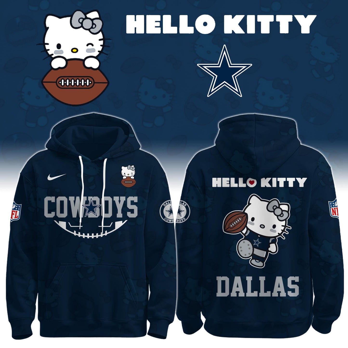 .DAL Cowboys Special Hello Kitty Limited Edition Hoodie