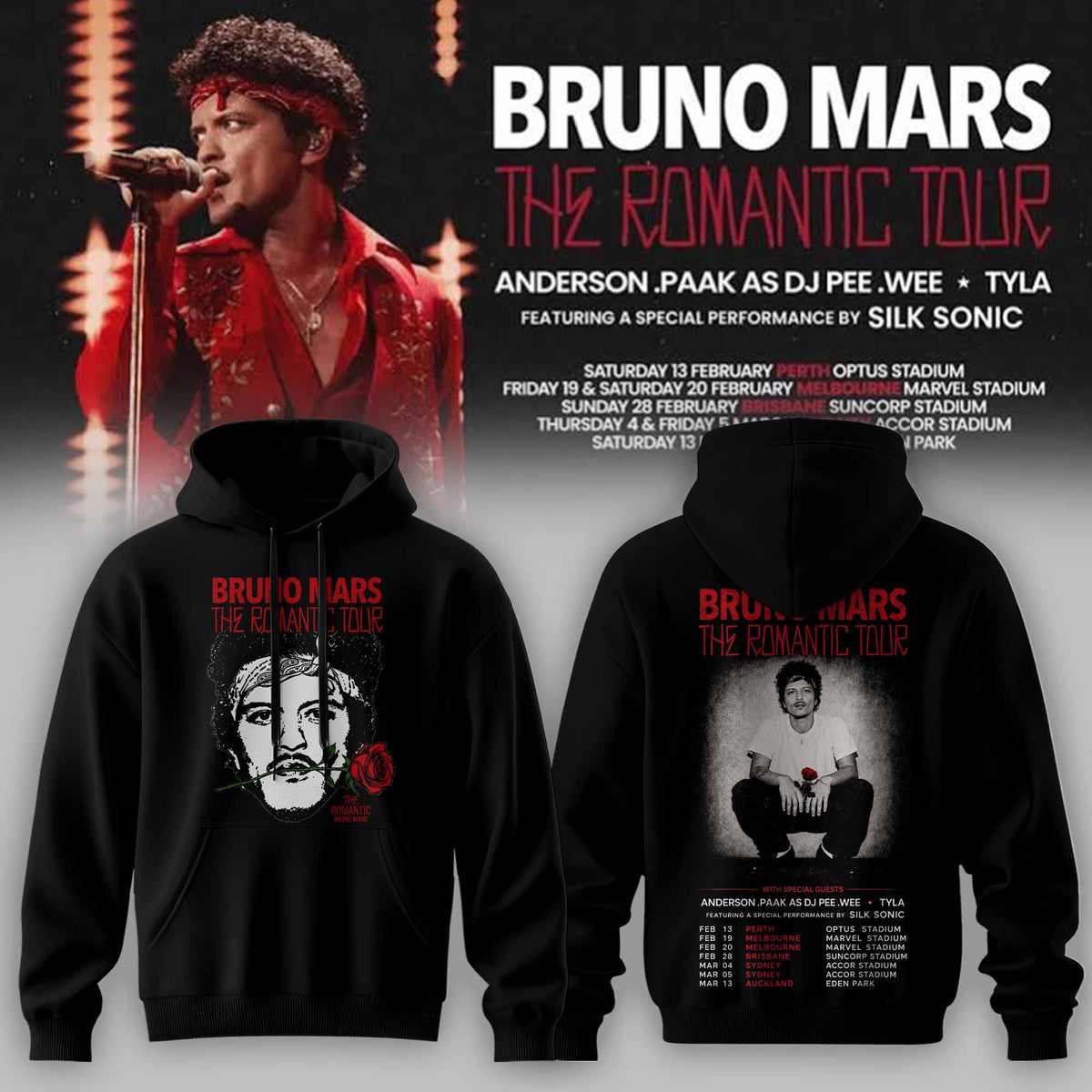 BRUNO MARS – THE ROMANTIC TOUR HOODIE