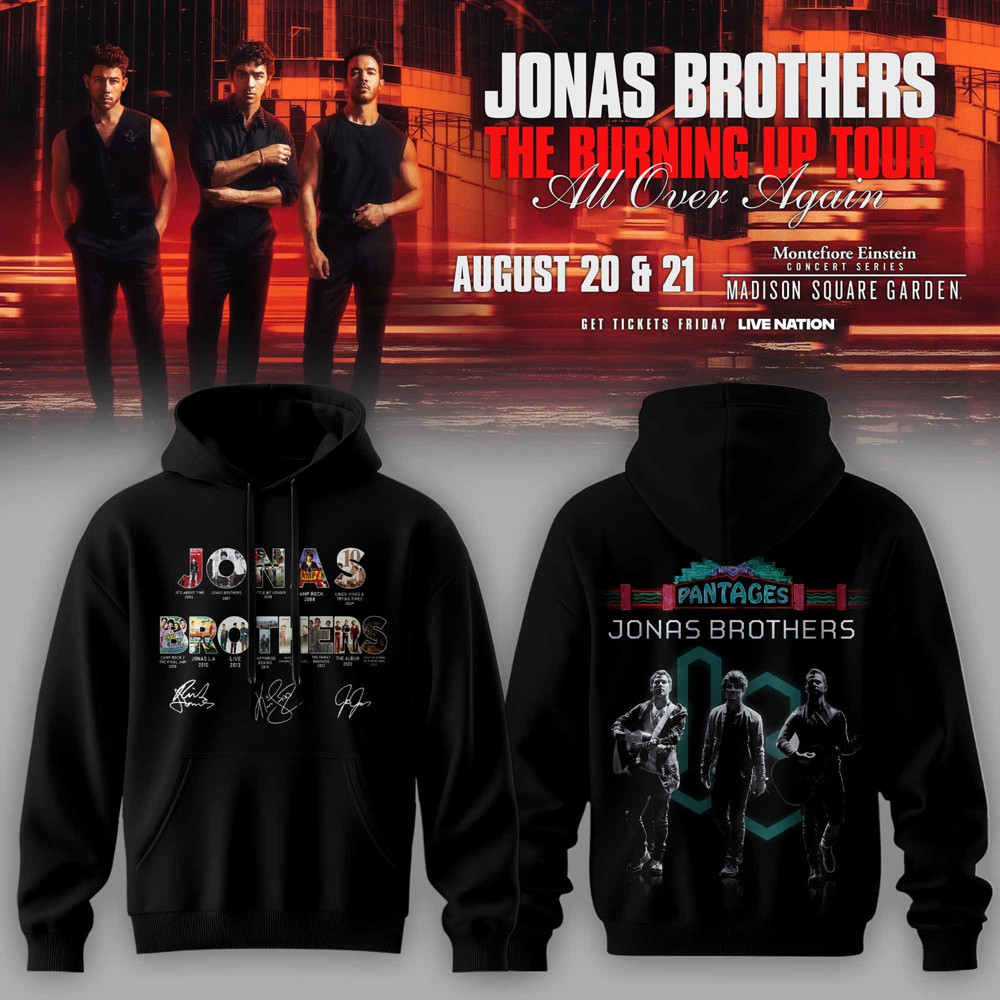 JONAS BROTHERS – THE BURNING UP TOUR HOODIE