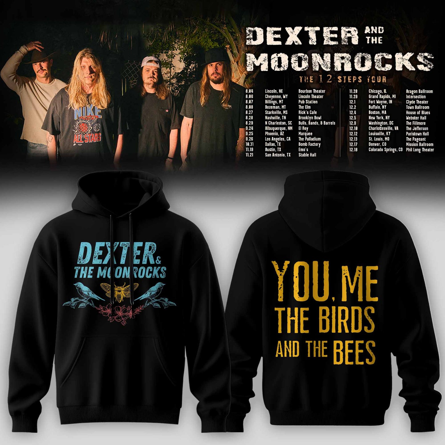 DEXTER & THE MOONROCK – THE 12 STEP TOUR 2026 Hoodie
