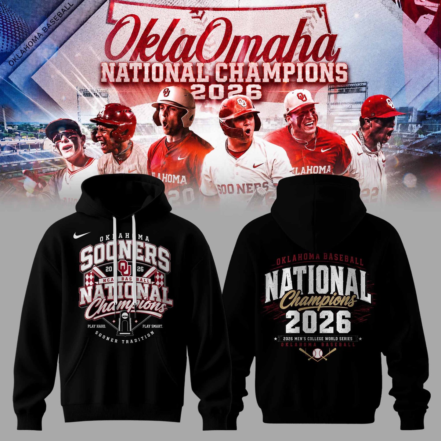 Oklahoma Sooners Baseball 2026 National Champions Hoodie