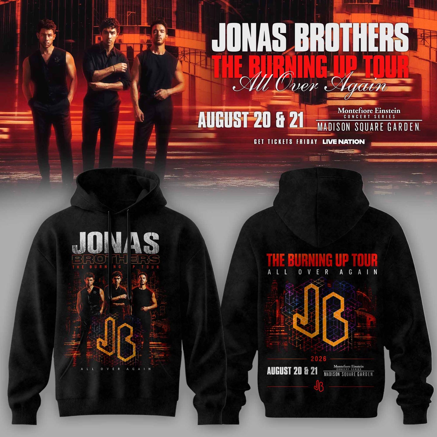 JONAS BROTHERS – THE BURNING UP TOUR HOODIE