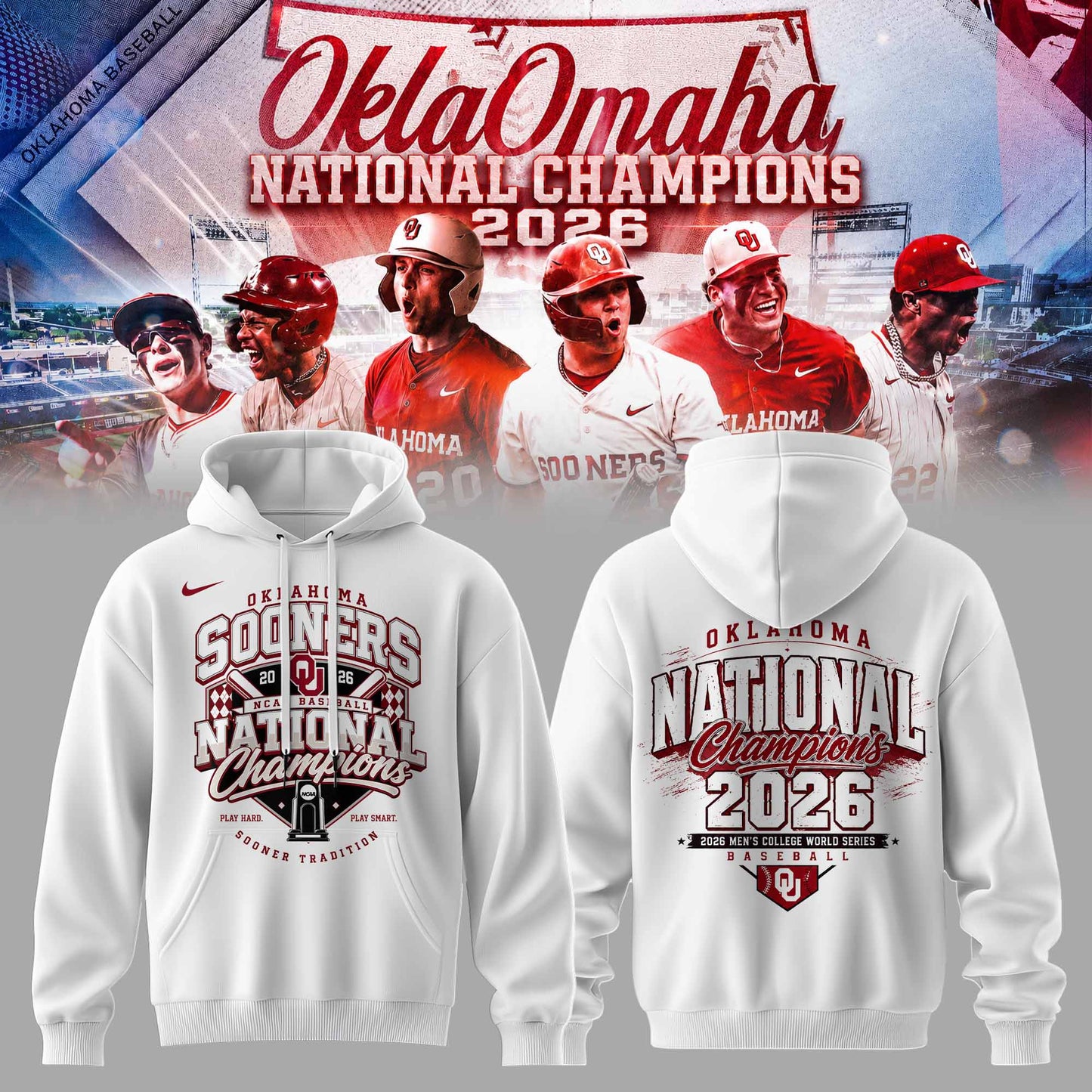 Oklahoma Sooners Baseball 2026 National Champions Hoodie