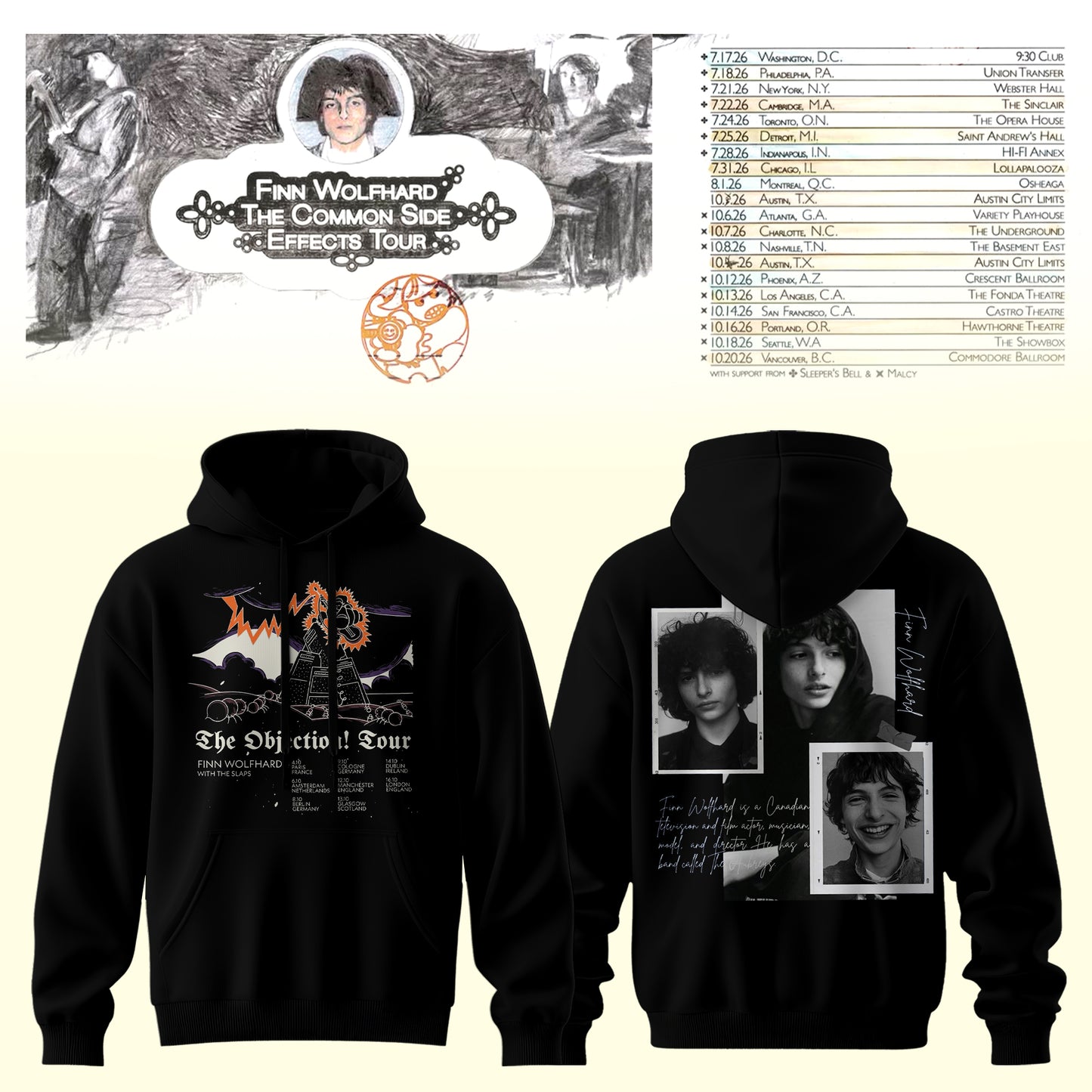 _Finn Wolfhard – The Common Side Effects Tour Hoodie
