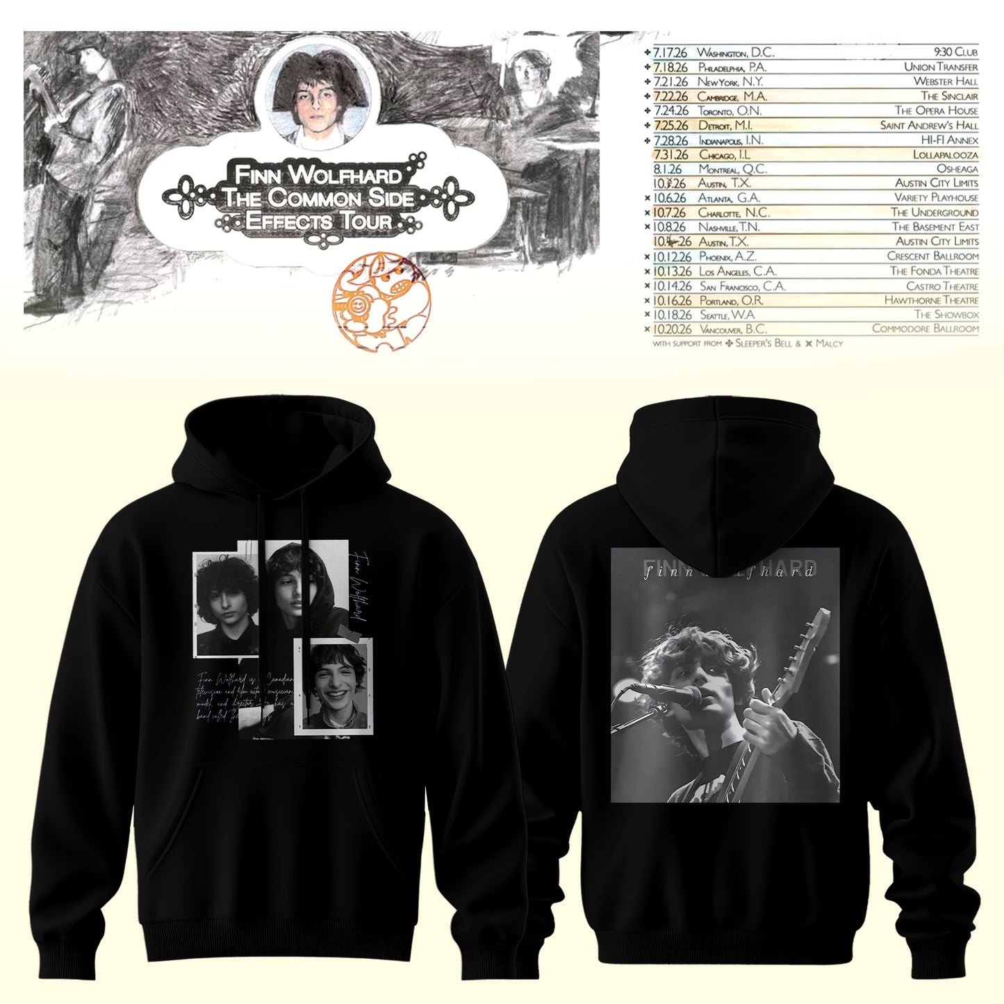Finn Wolfhard – The Common Side Effects Tour Hoodie