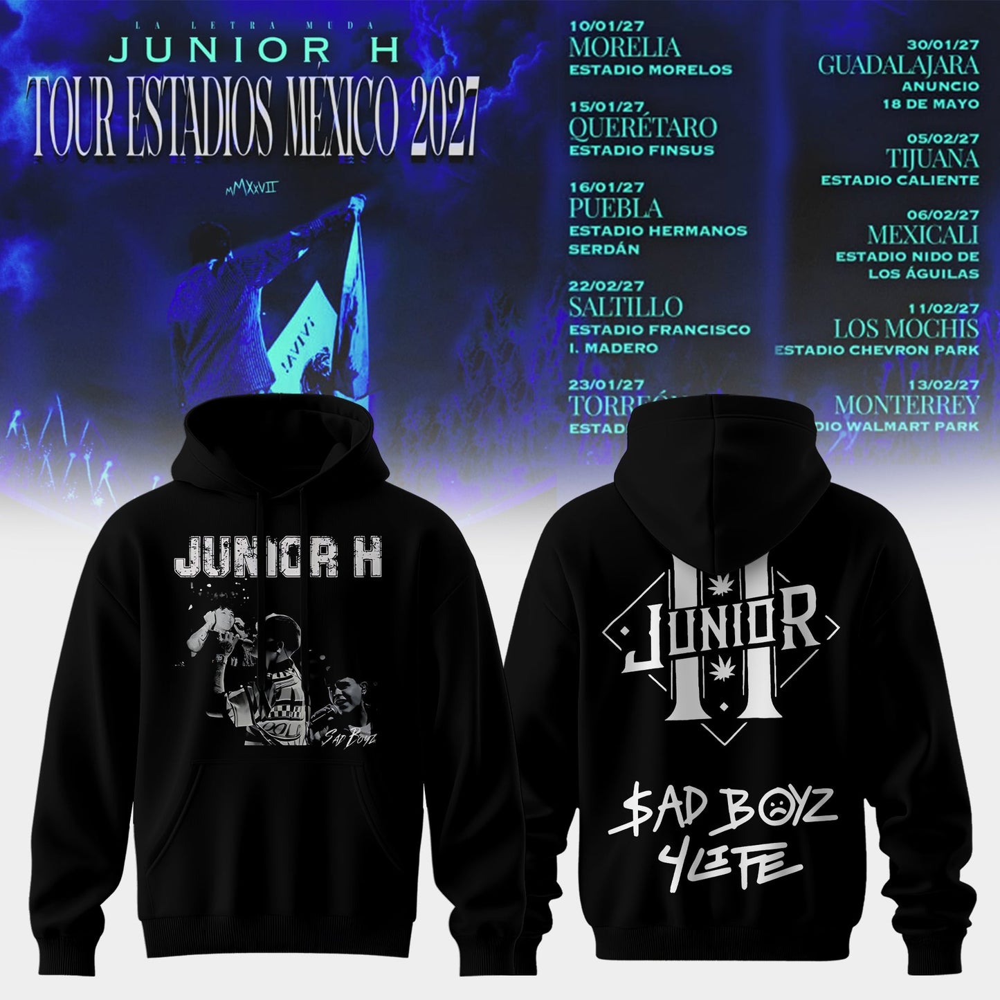 JUNIOR H “Sad Boyz” 2027 Tour Hoodie Is Here
