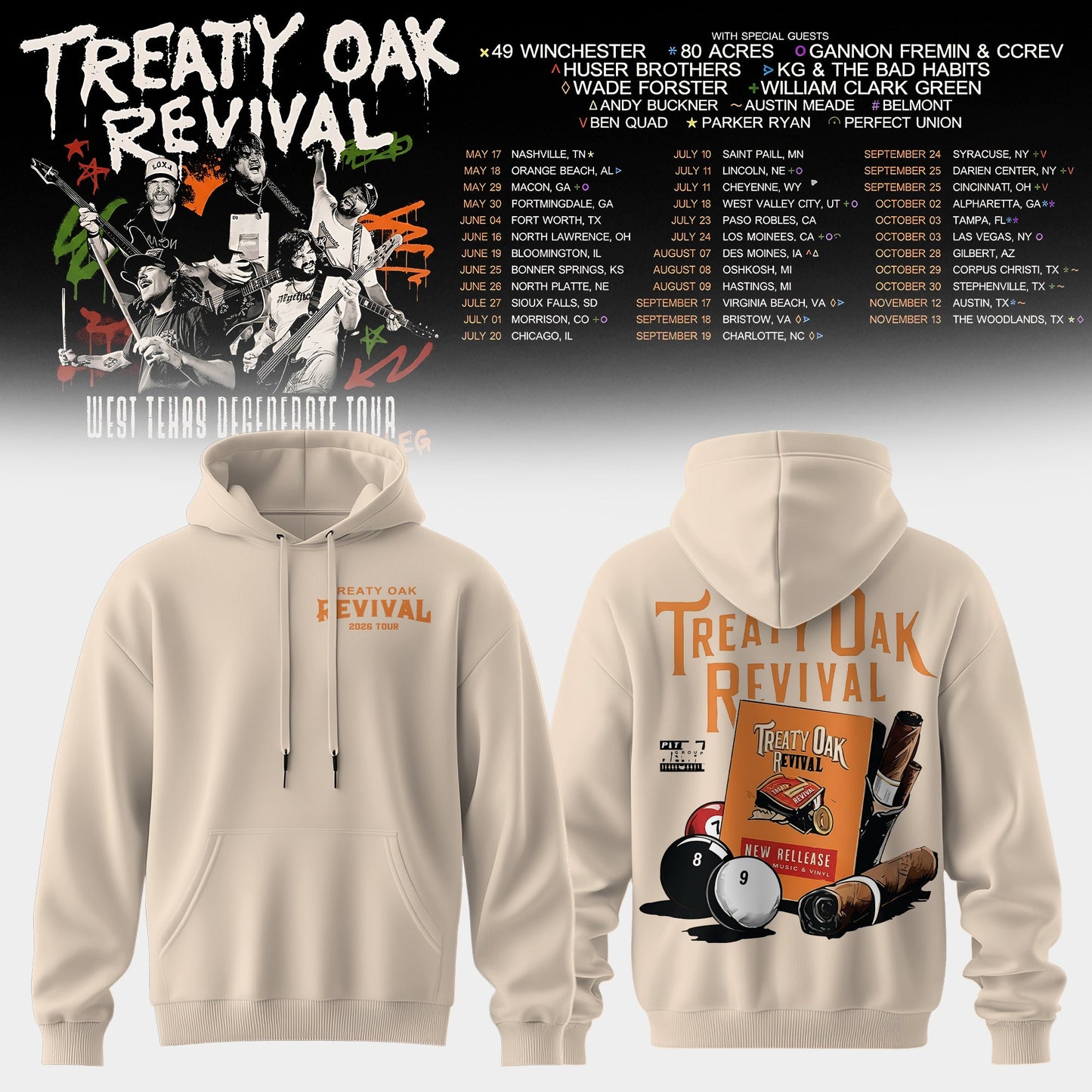 Treaty Oak Revival – West Texas Degenerate Tour Hoodie